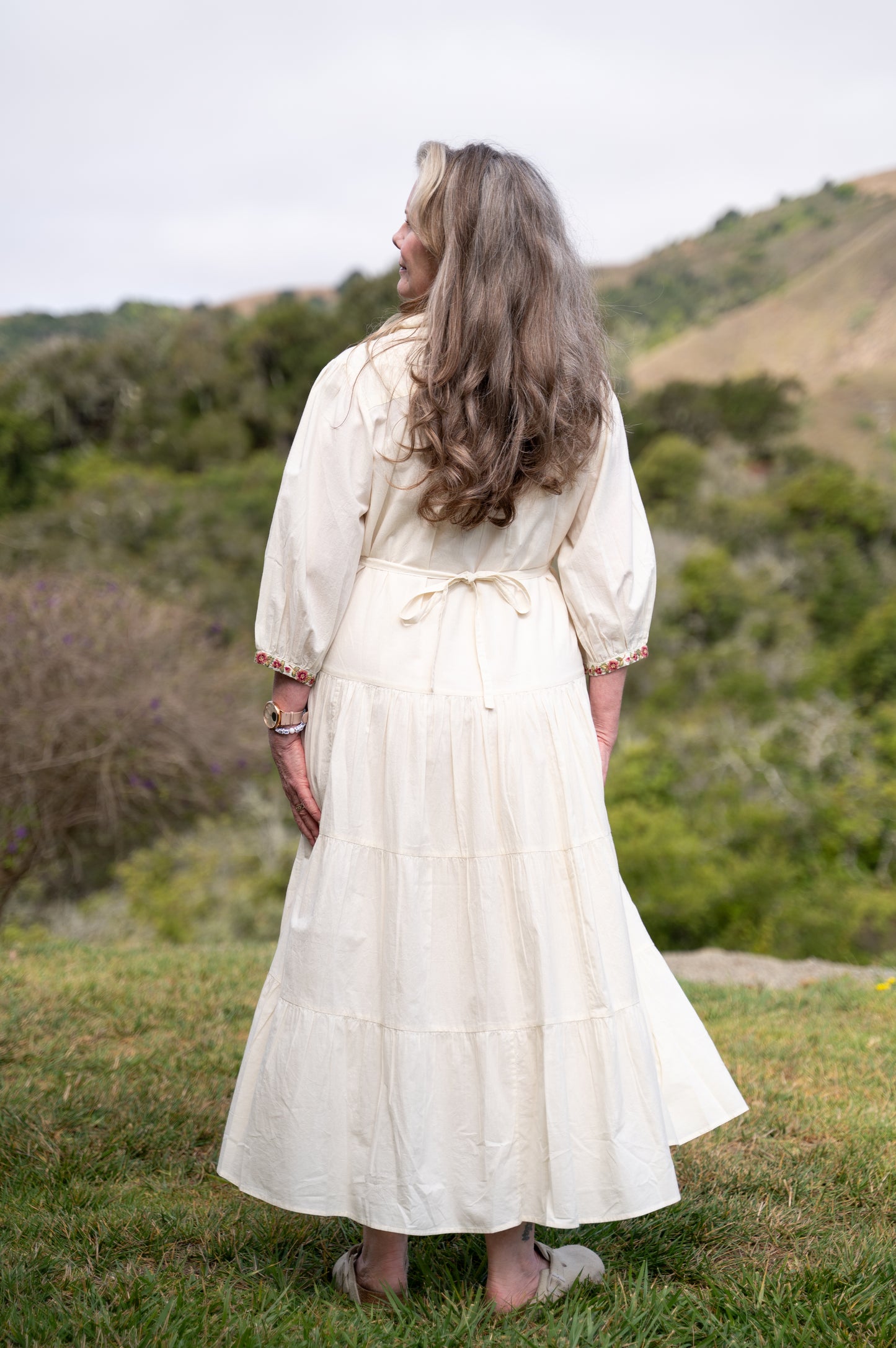 Cecelia Long Sleeve Dress in Ivory