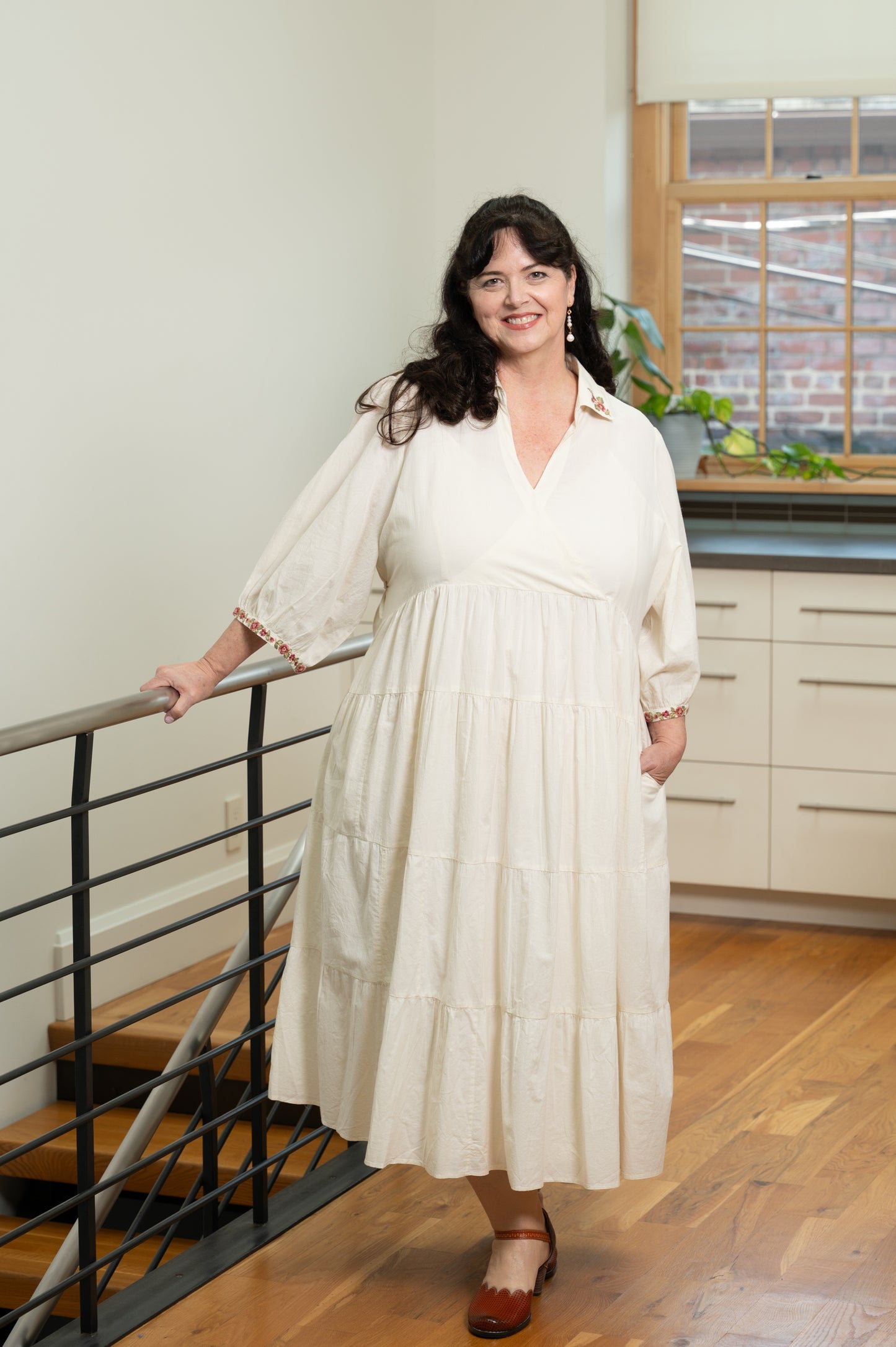 Cecelia Long Sleeve Dress in Ivory