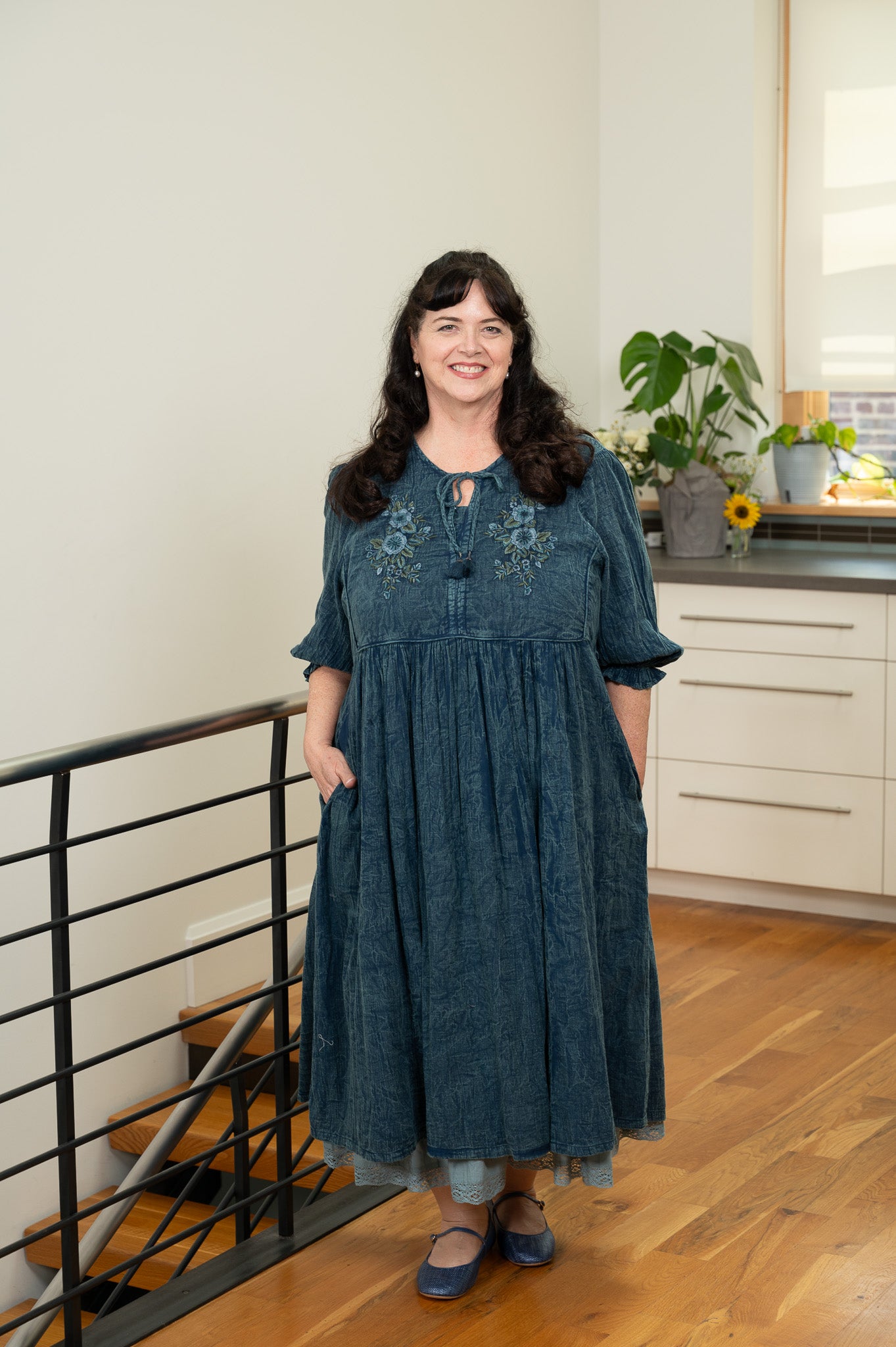 Celeste Dress in Dark Blue