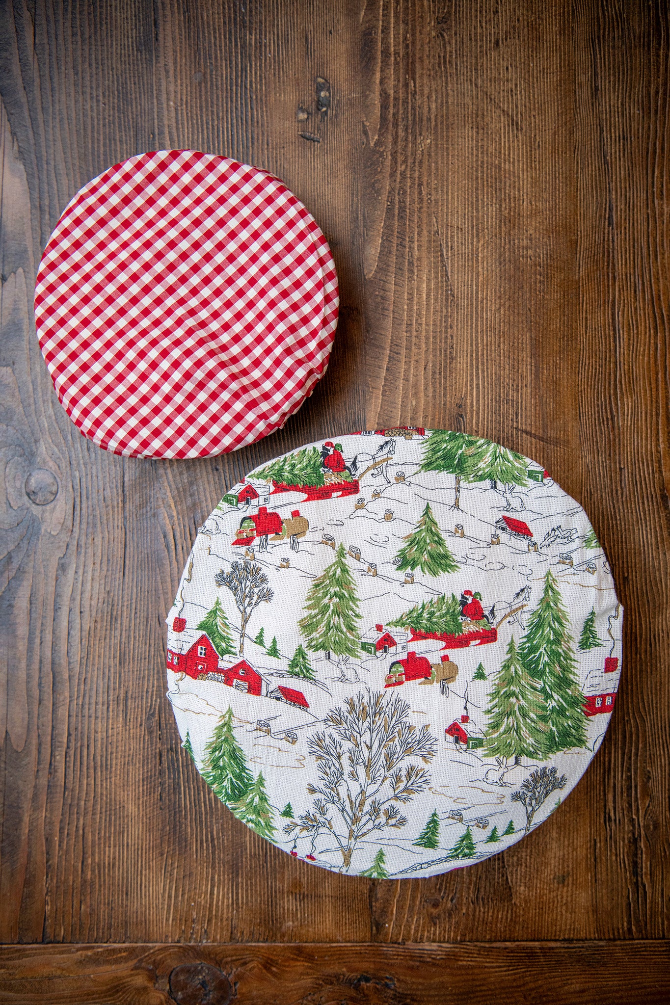 Christmas Prairie - Village Bowl Covers, Set of 2