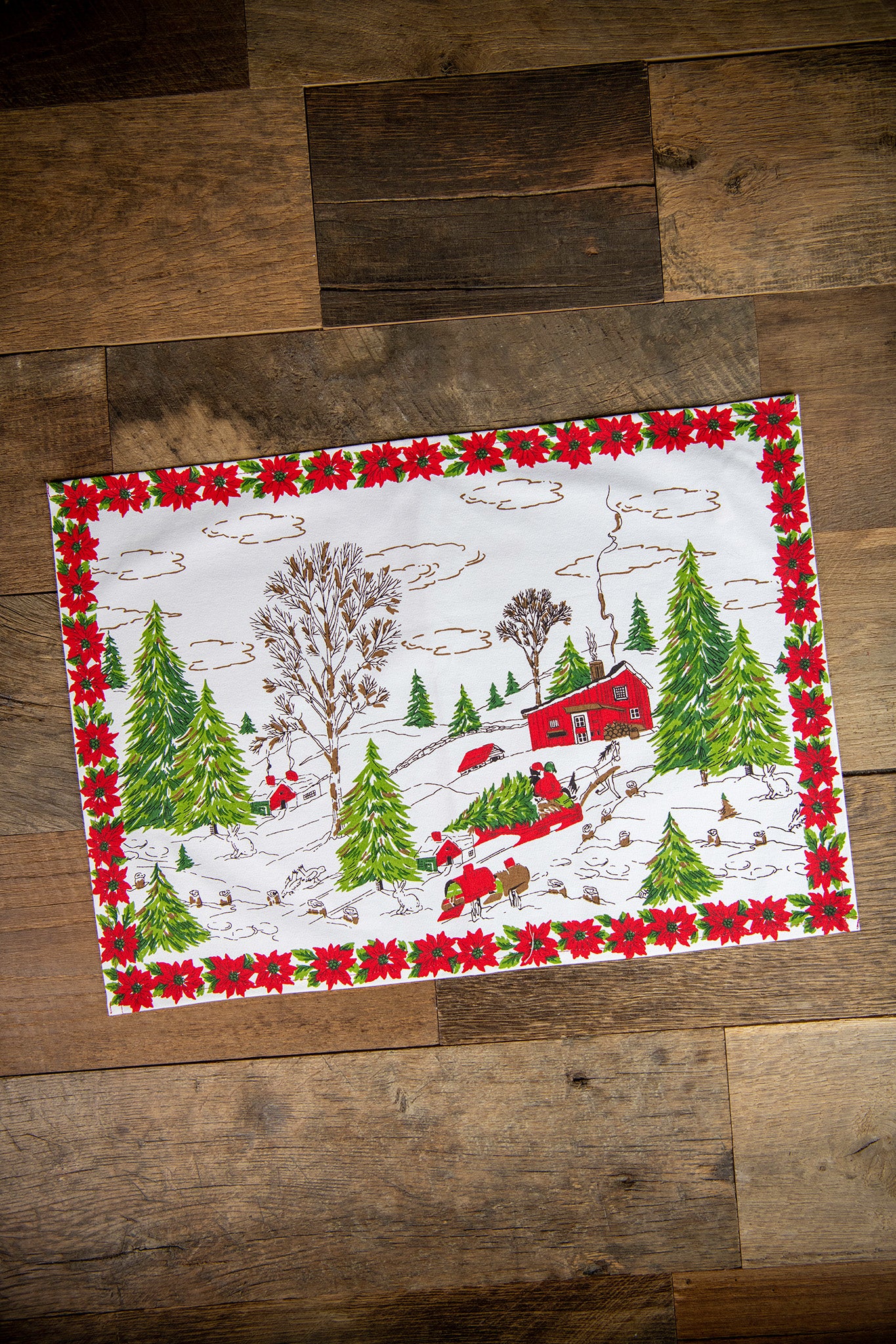 Christmas Prairie-Village Placemat, Set of 6