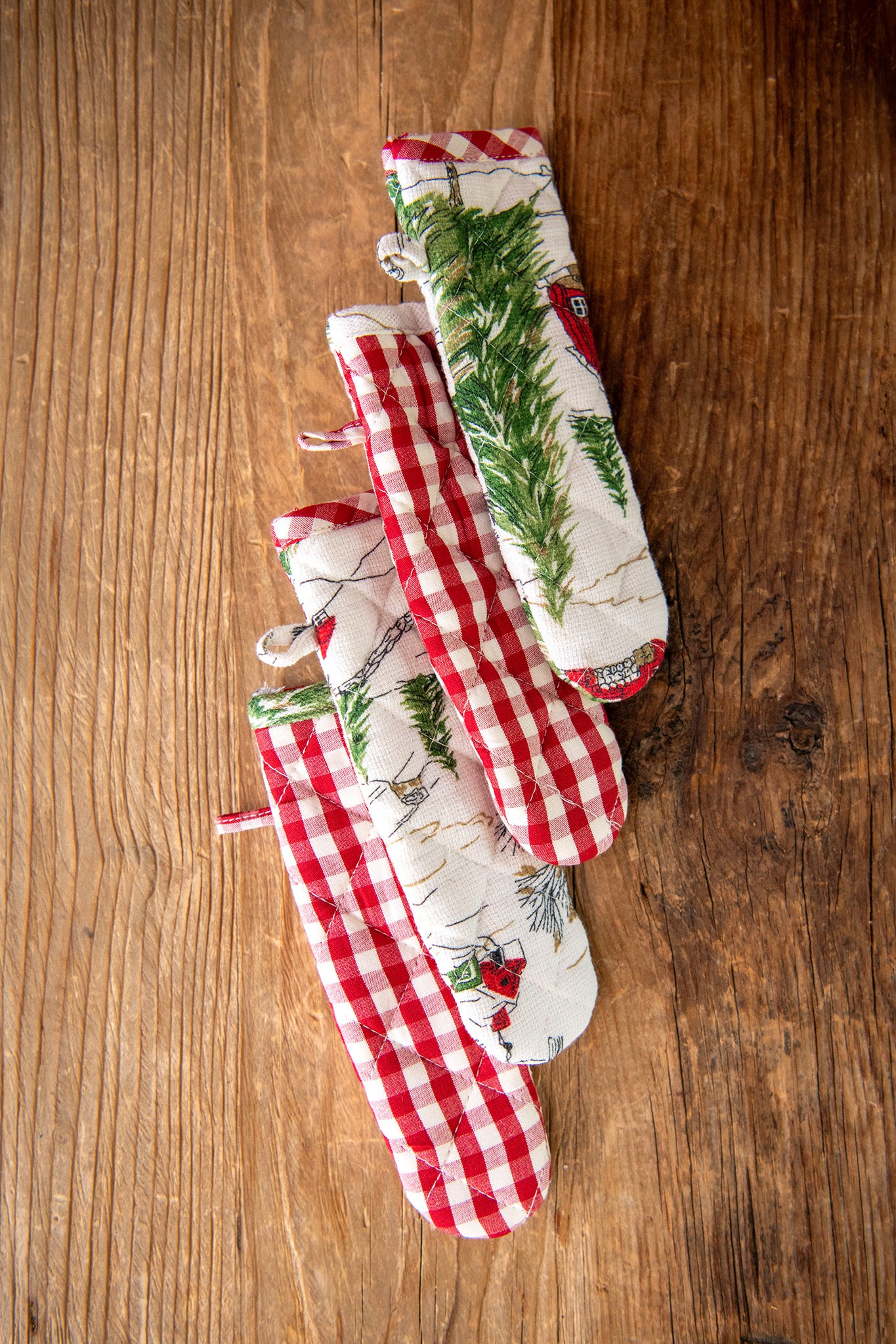 Christmas Cottage Skillet Handle, Set of 4