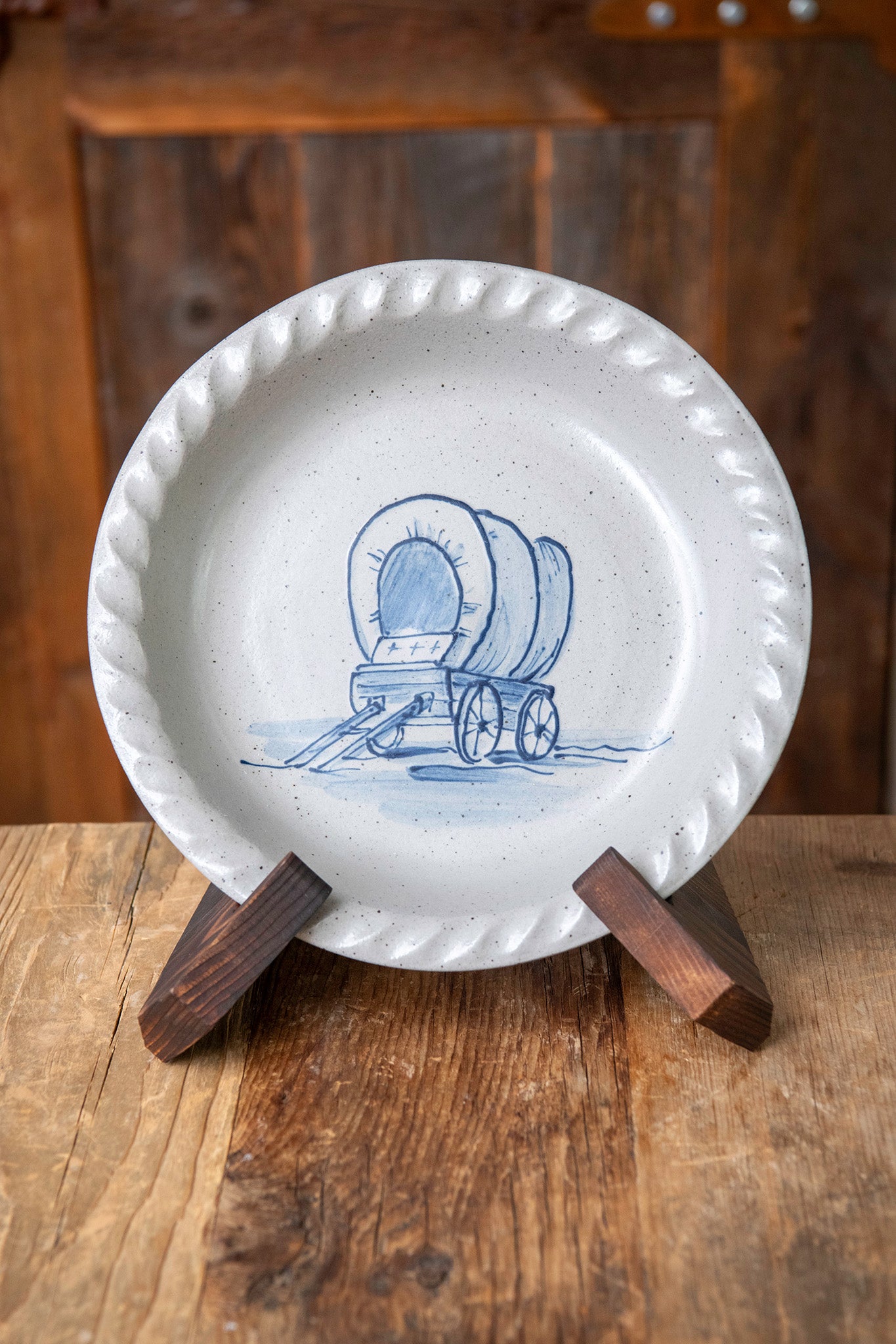 Little House Lover's Pie Plate- Covered Wagon