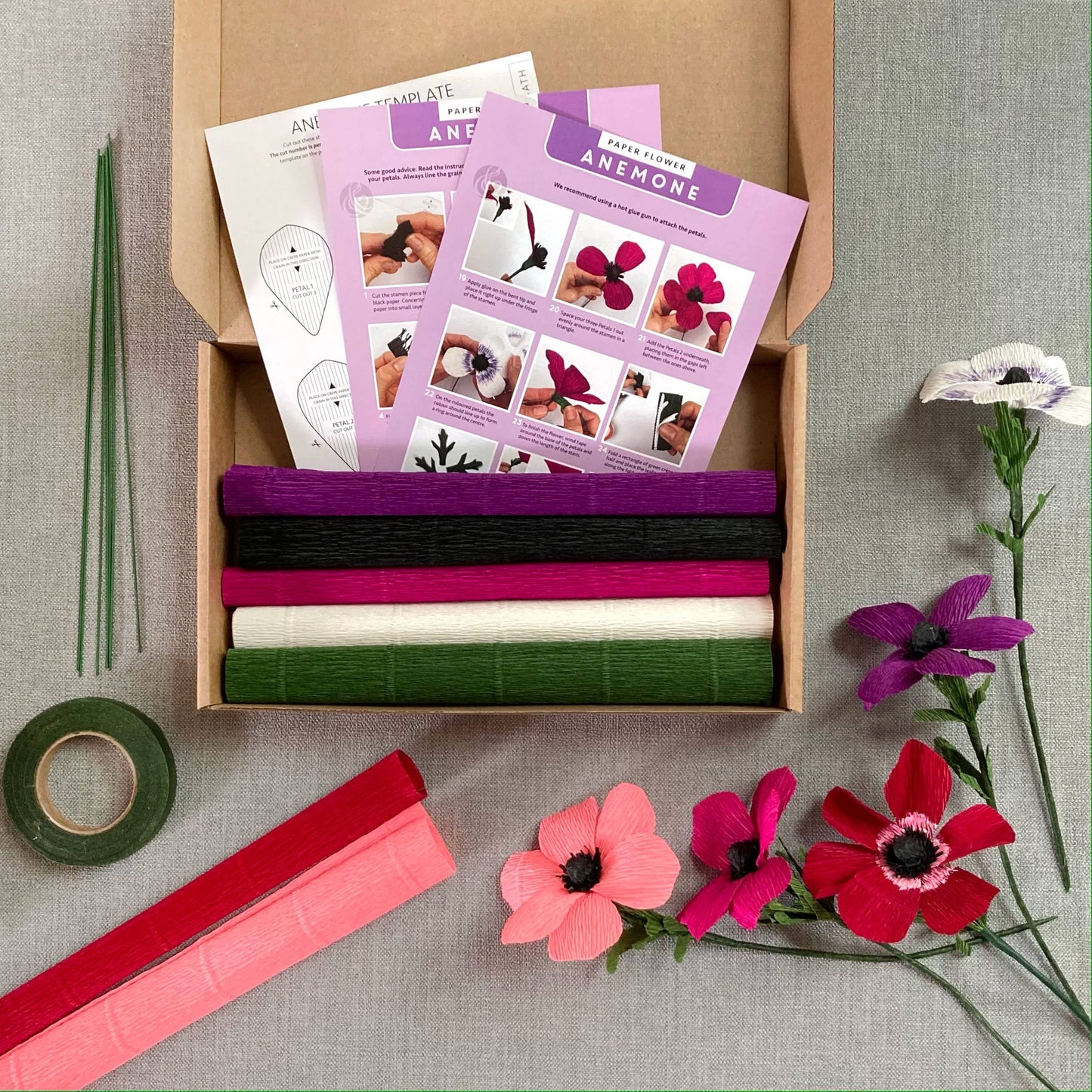 Paper Flower Kit in Anemone — Beginner Friendly