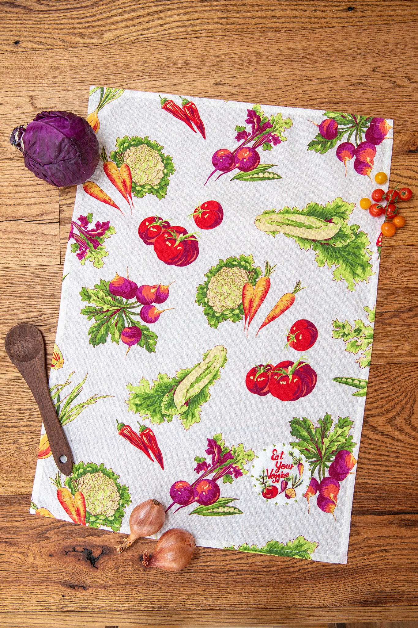Farm Fresh Embroidered Tea Towels, Set of 2