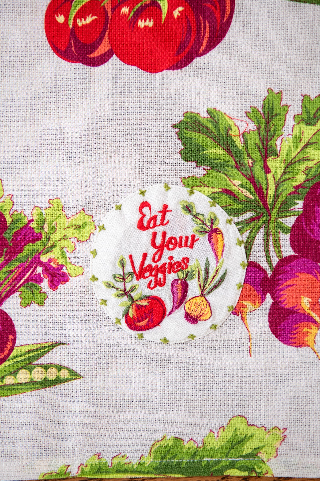 Farm Fresh Embroidered Tea Towels, Set of 2