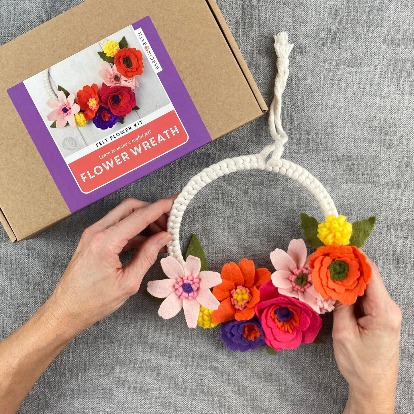 Felt Flower & Macrame Kit in Spring Wreath