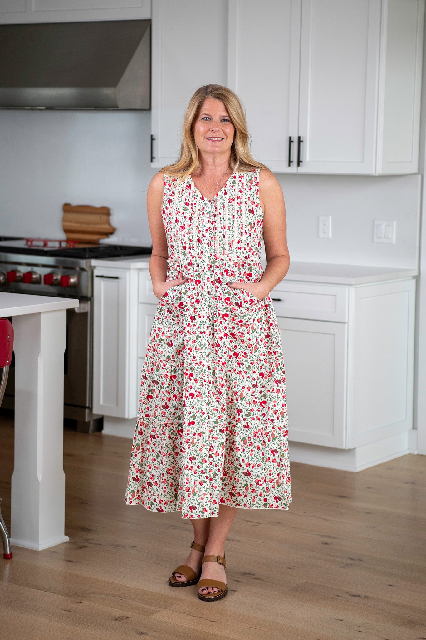 Fancy Farm Dress in Cherry
