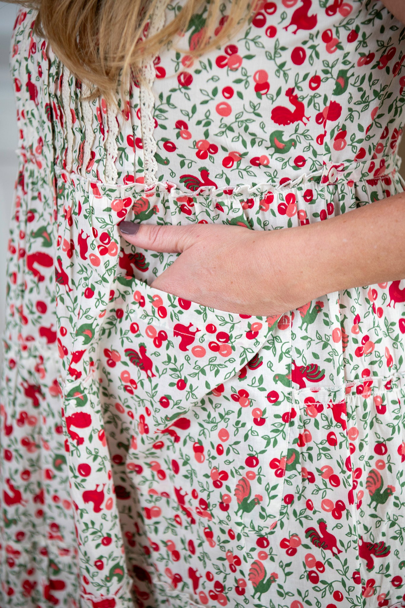 Fancy Farm Dress in Cherry