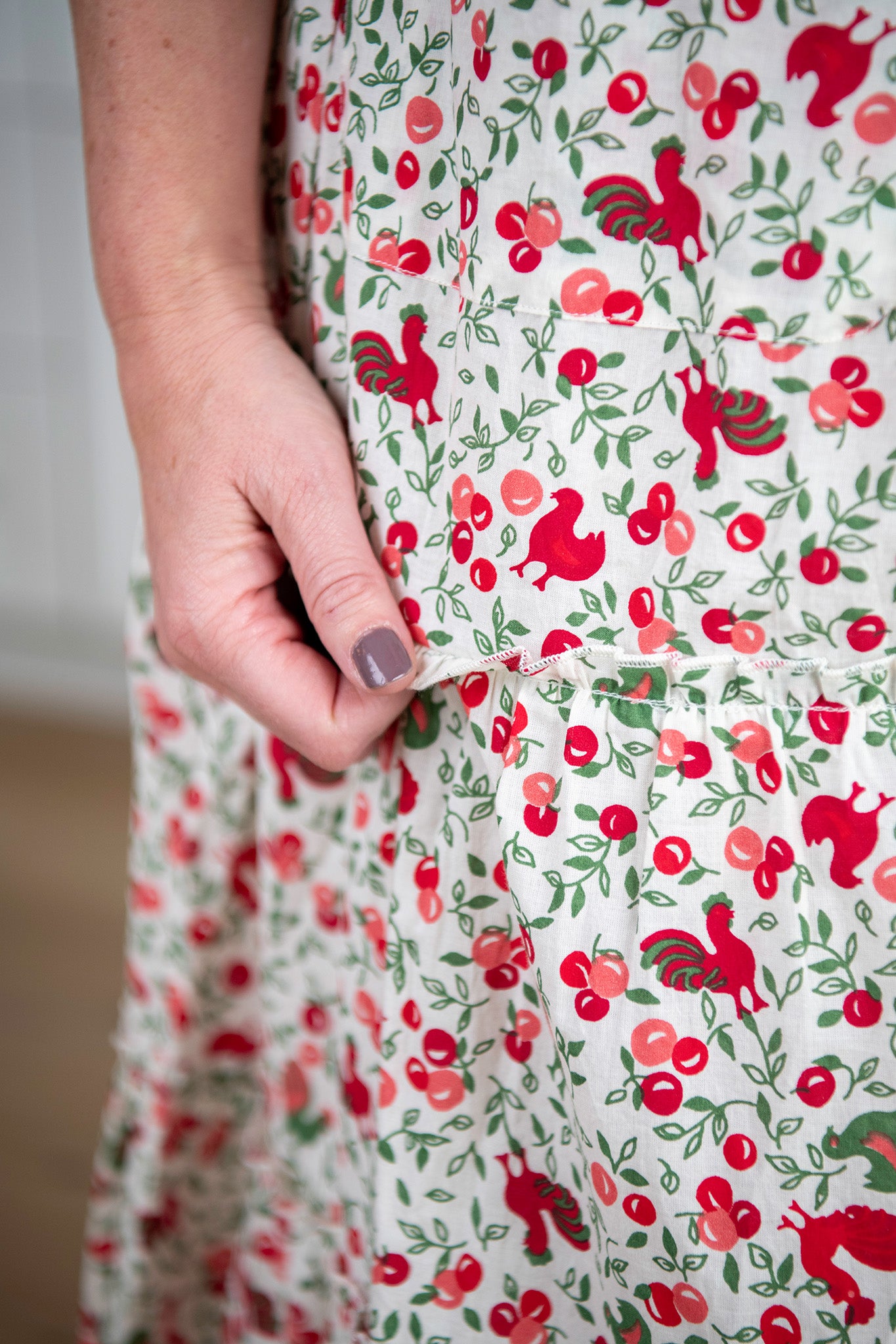 Fancy Farm Dress in Cherry