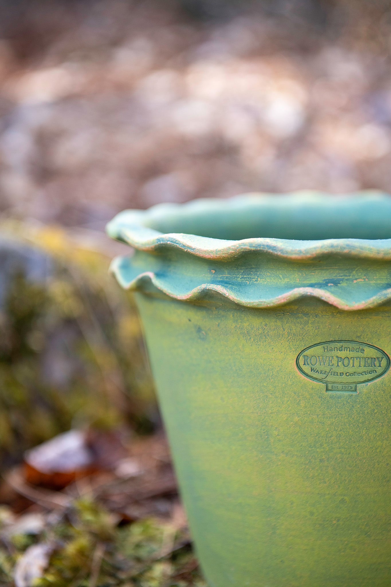 Galena Garden Pot in Washed Green — Medium