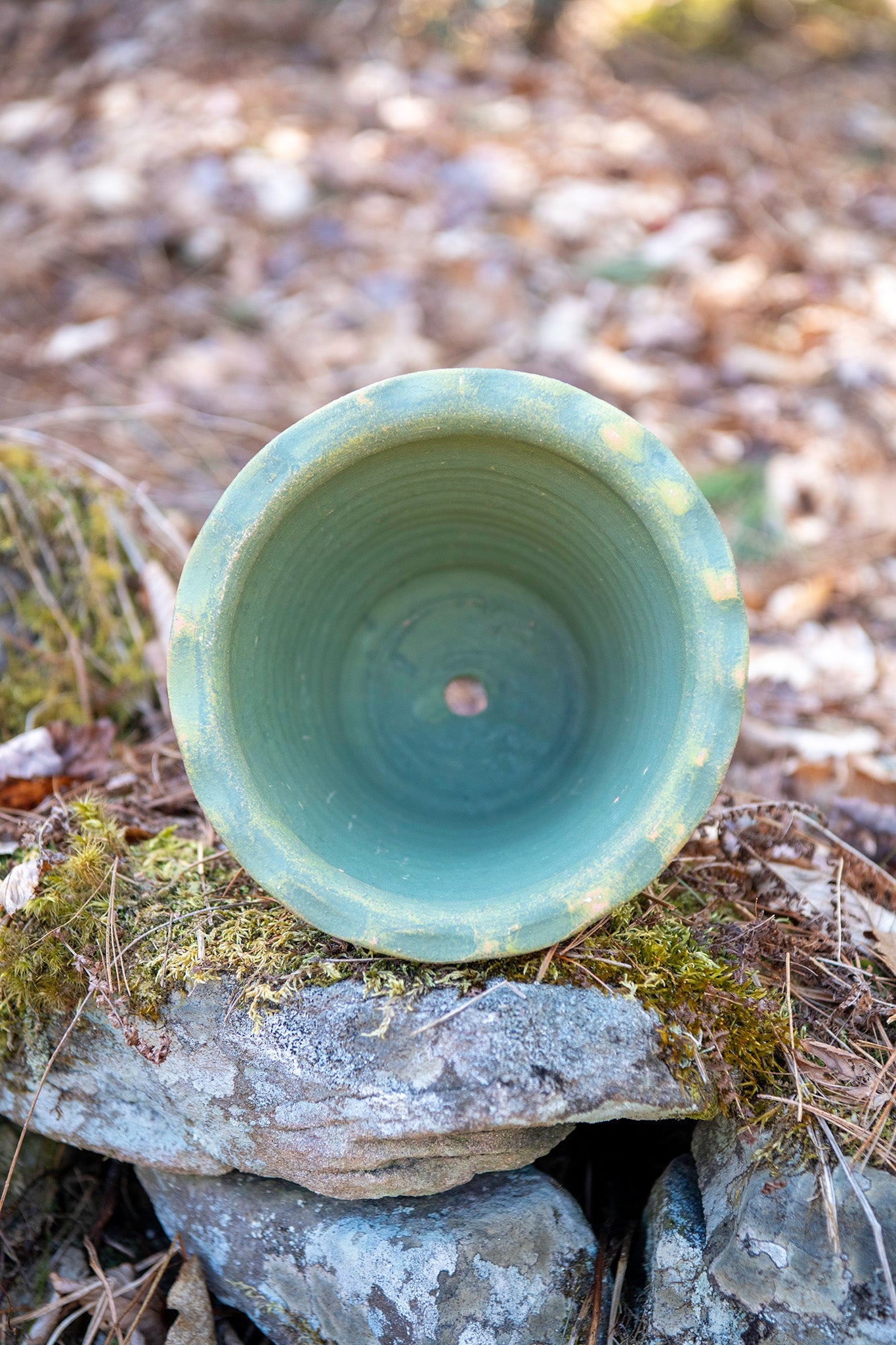 Galena Garden Pot in Washed Green — Medium