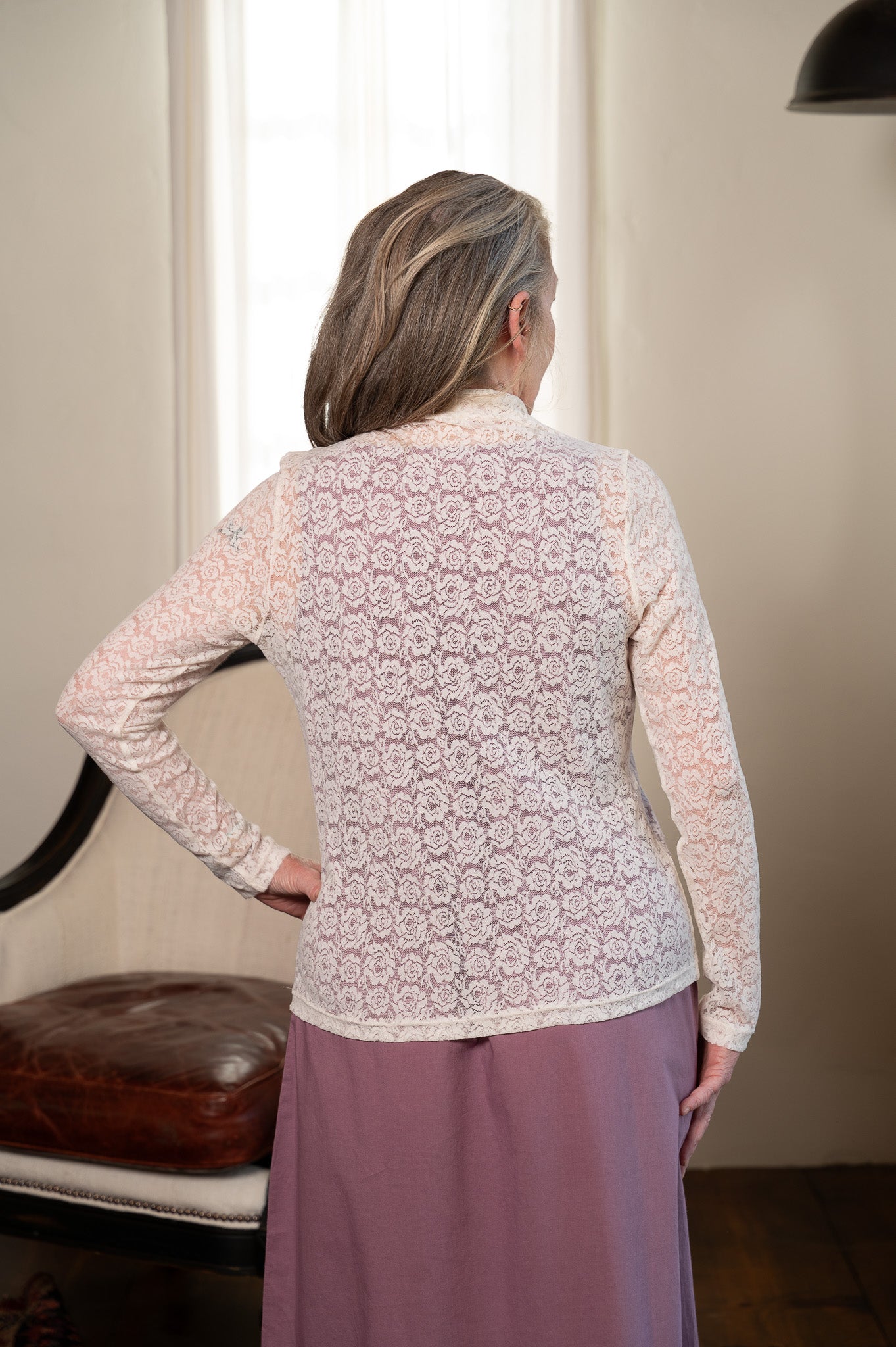 The Heirloom Lace Tee in Ecru