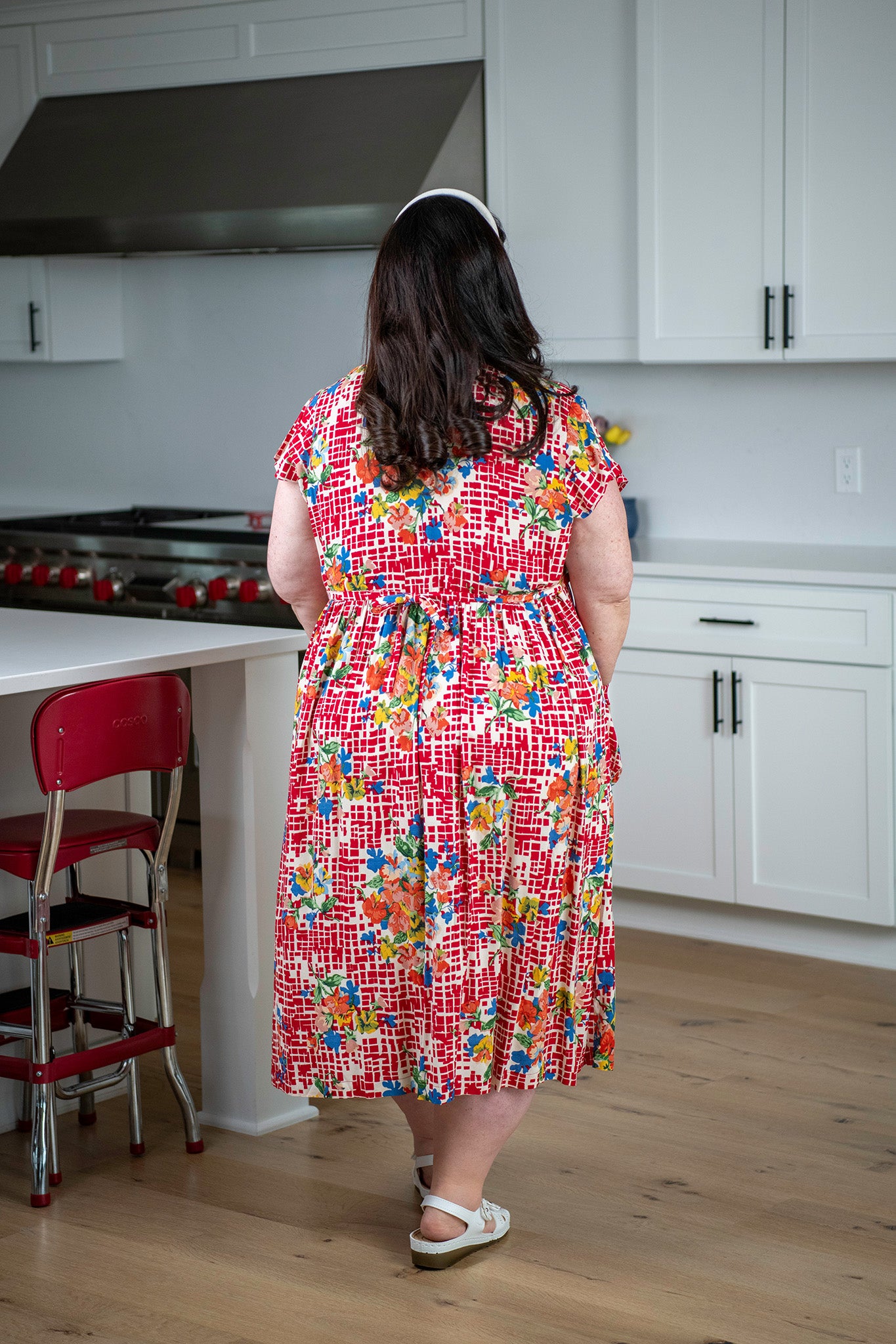 The Lisbon Rose Dress in Red
