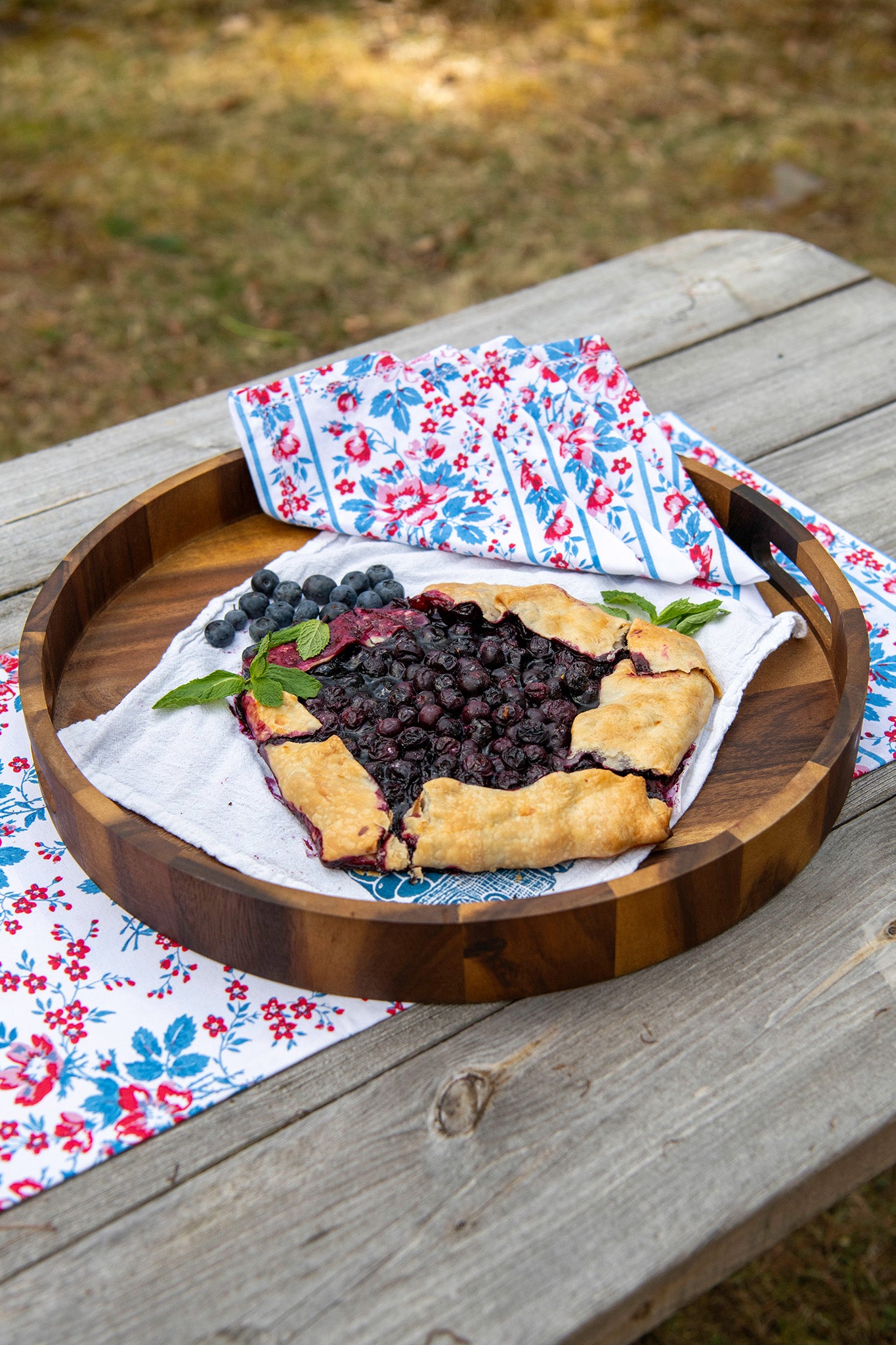 Let's Entertain Acacia Wood Serving Tray — 17" Round