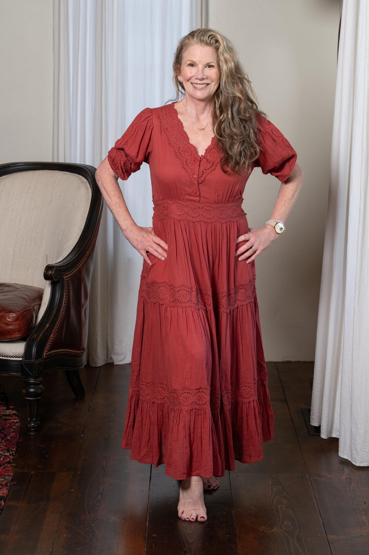 Melissa Dress in Country Red