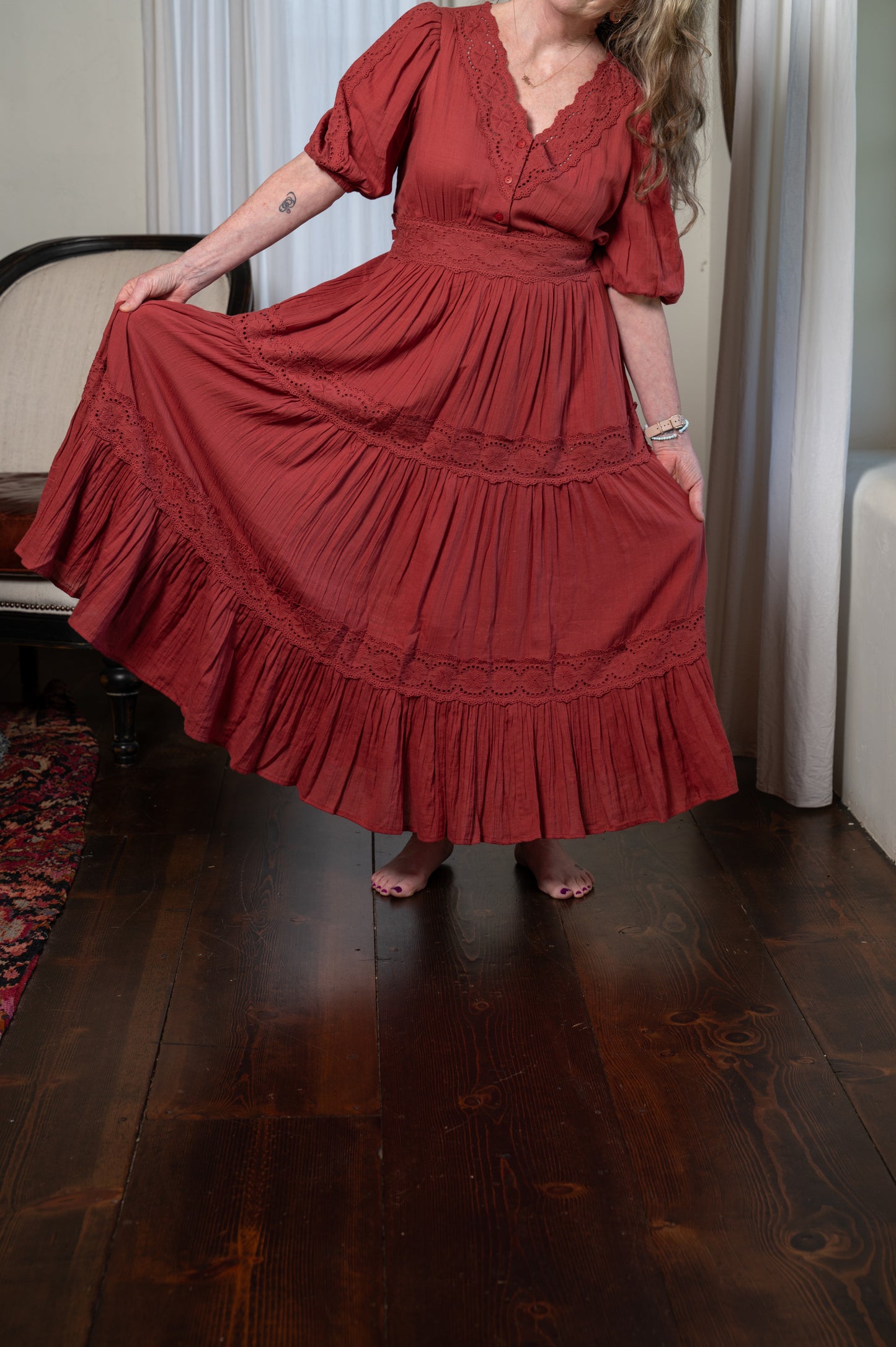 Melissa Dress in Country Red