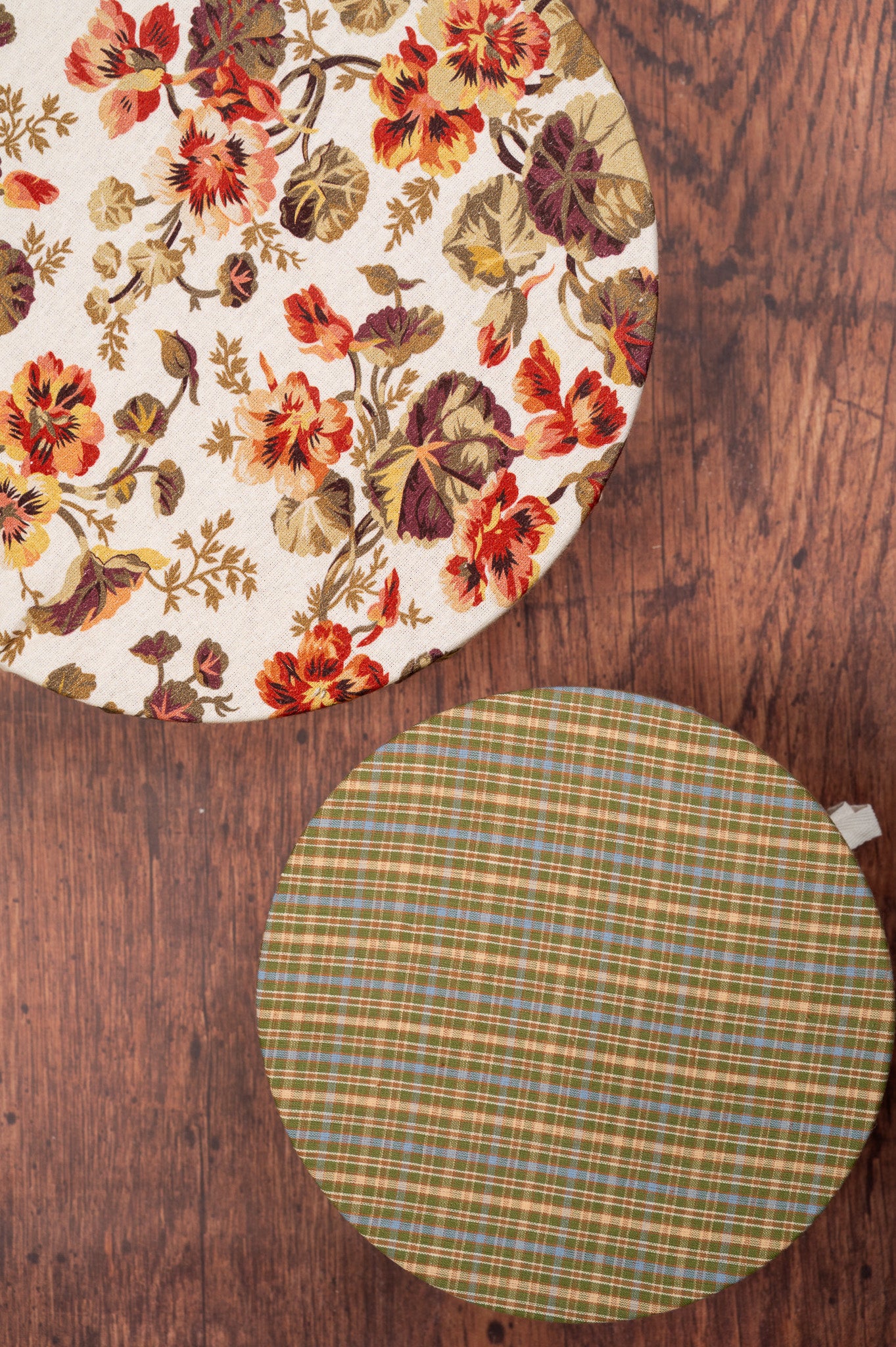 Nasturtium Wheat Bowl Covers, Set of 2