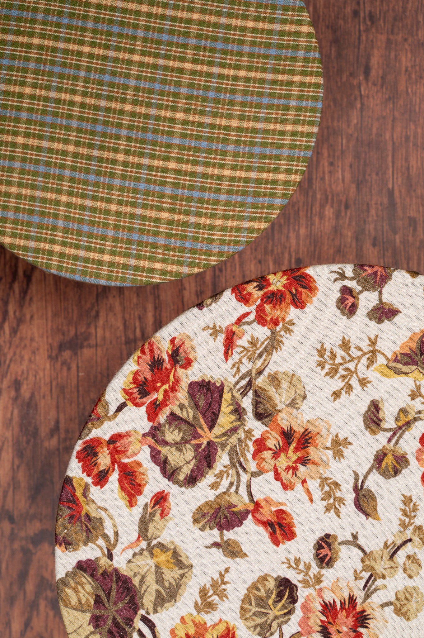 Nasturtium Wheat Bowl Covers, Set of 2