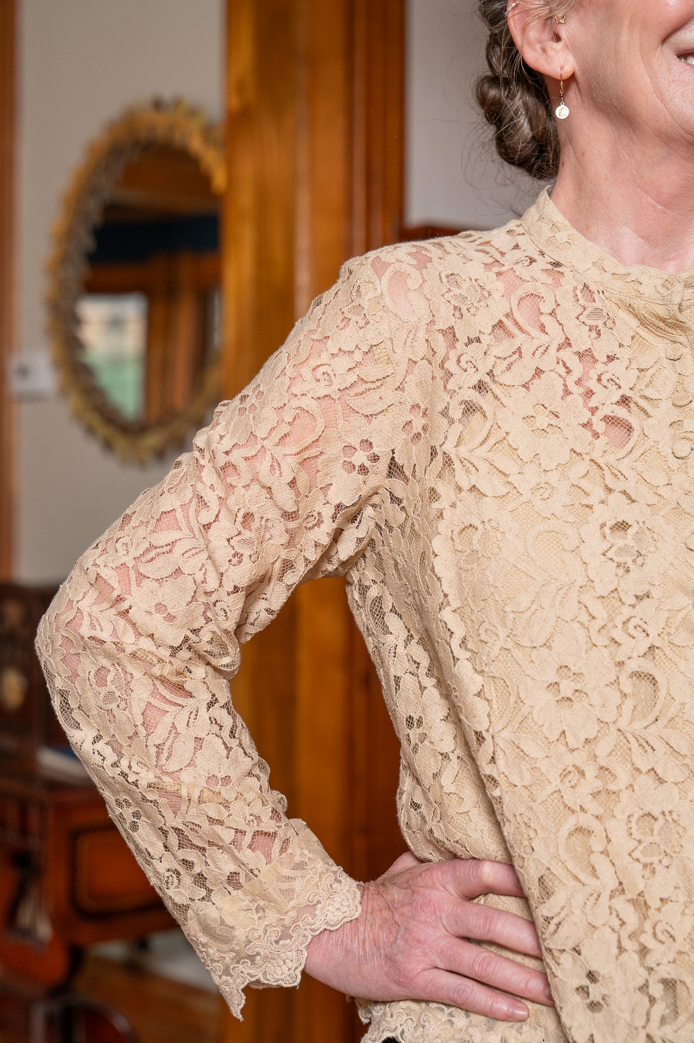 Operetta Lace Blouse in Antique White