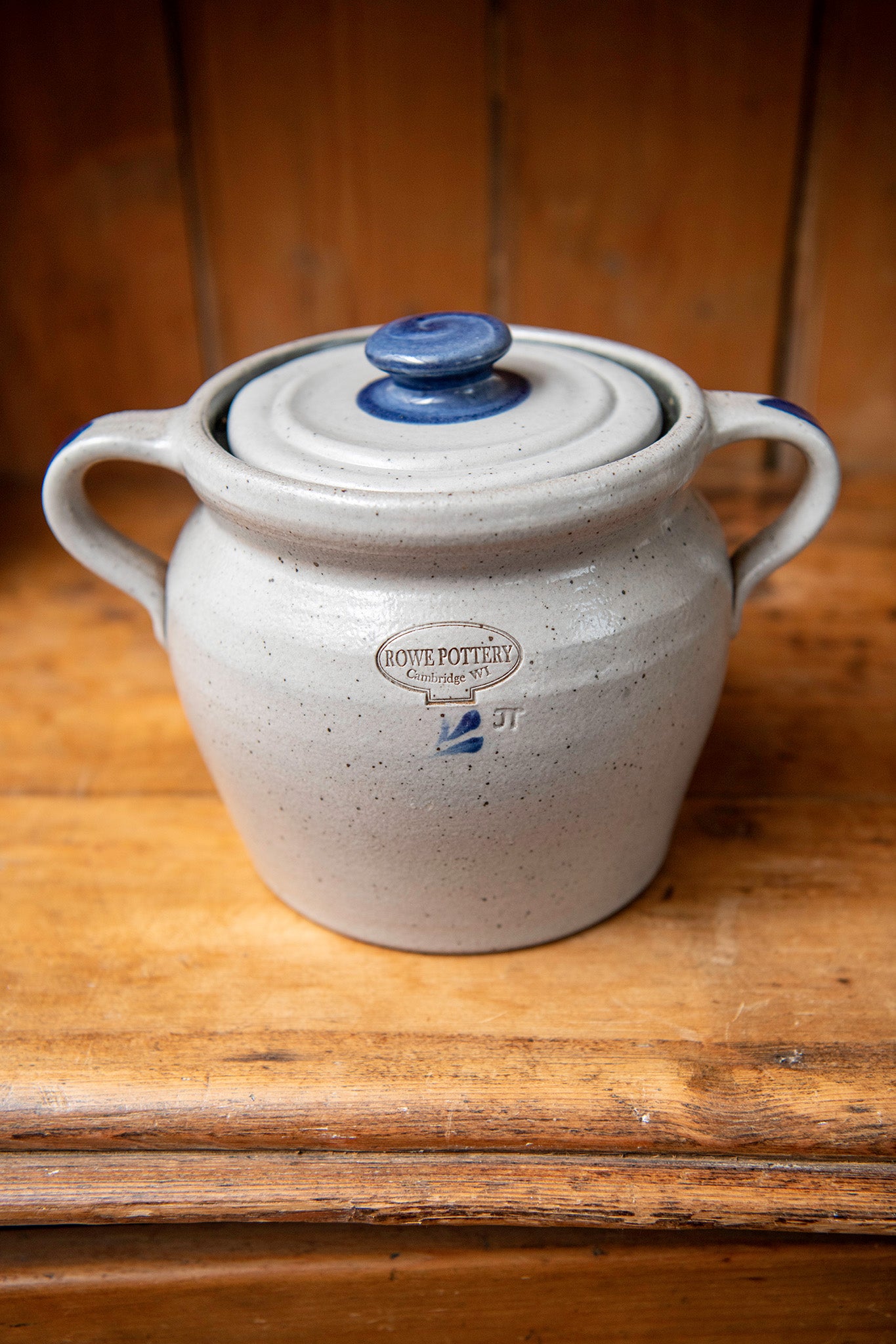 Covered Bean Pot with Lid in Classic Gray Finish