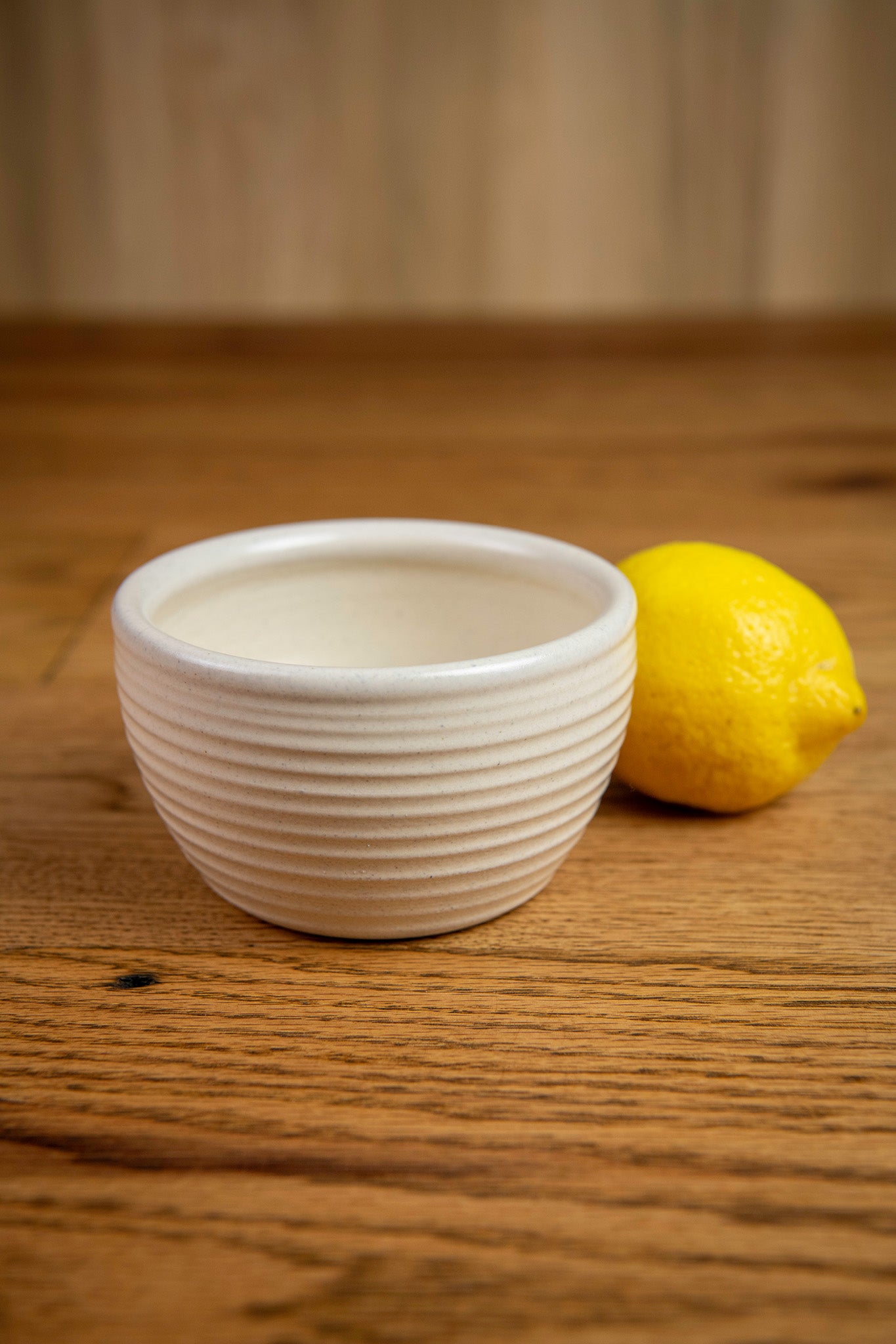 Let's Dip Again Small Ridges Bowl in Prairie Linen