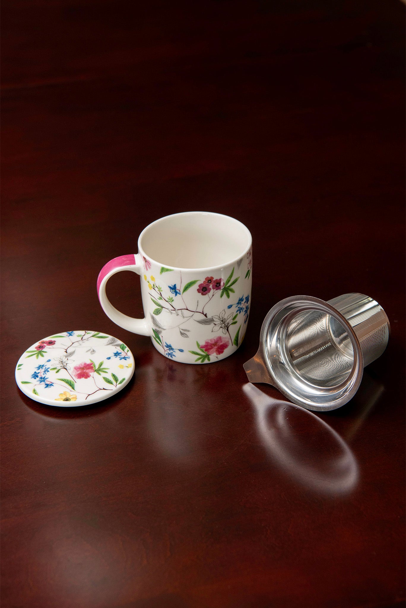 Flower Power Tea Mug & Strainer Set