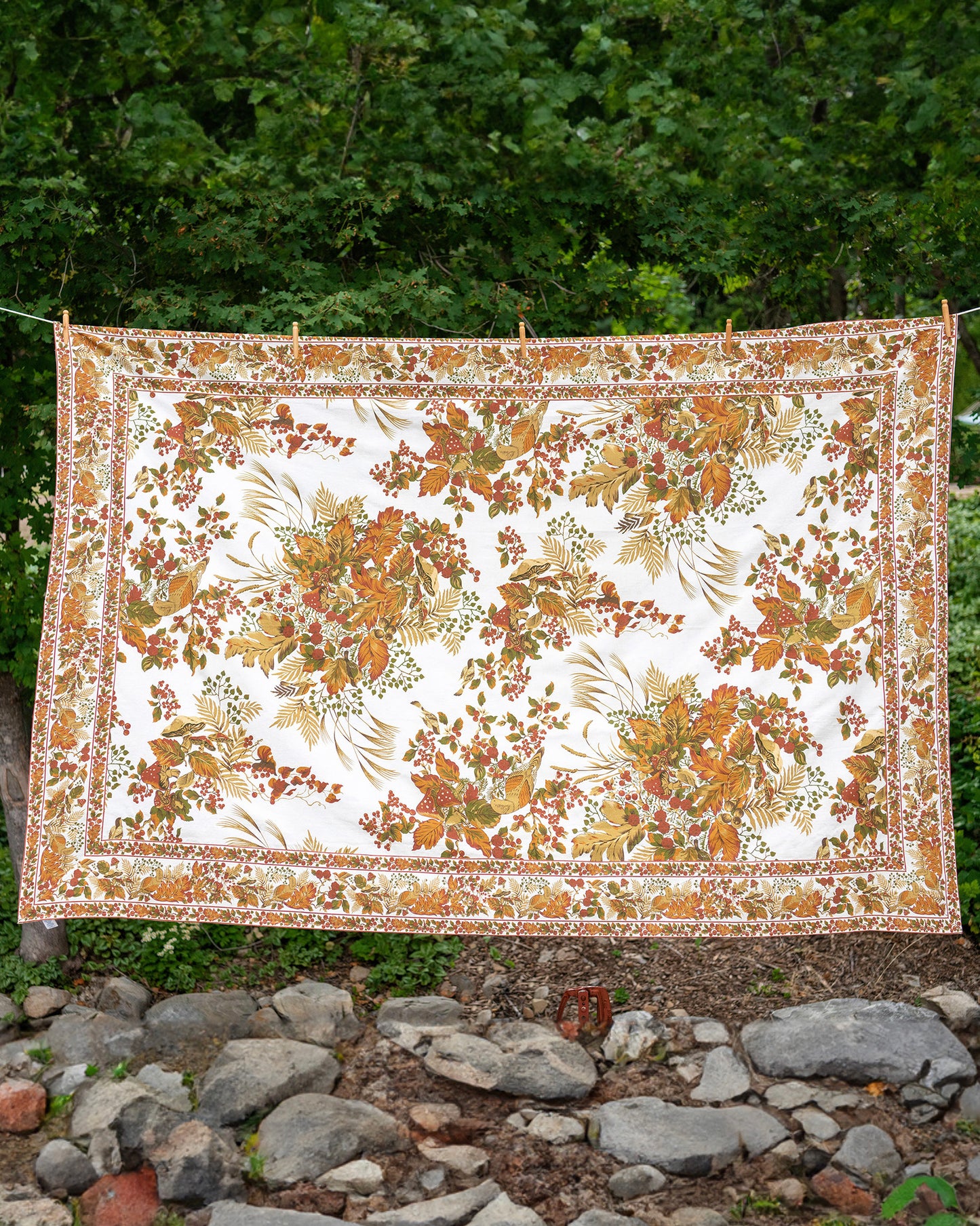 Harvest Floral Tablecloth in Ivory, 60x90