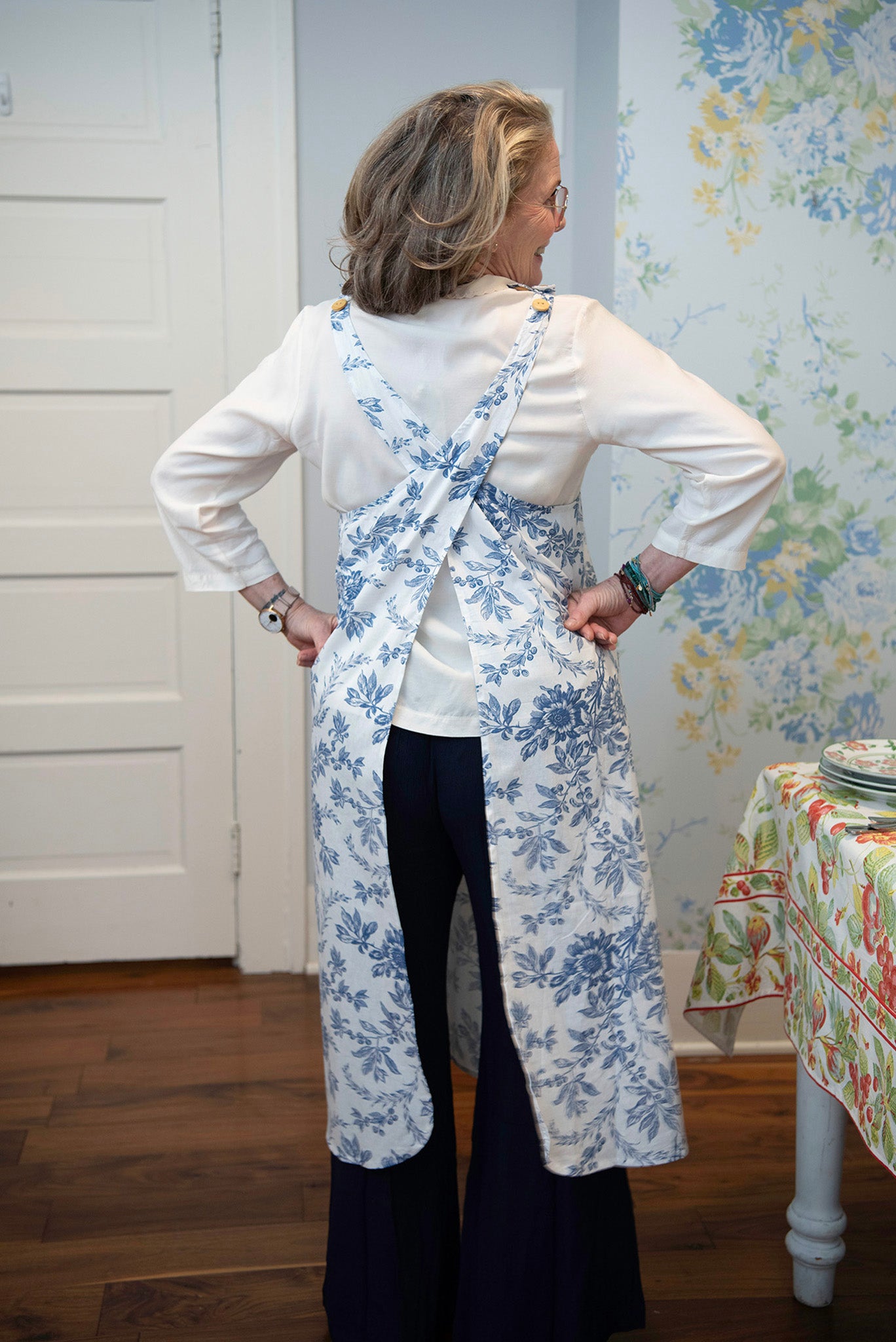 Felicity Florals Apron in Blue