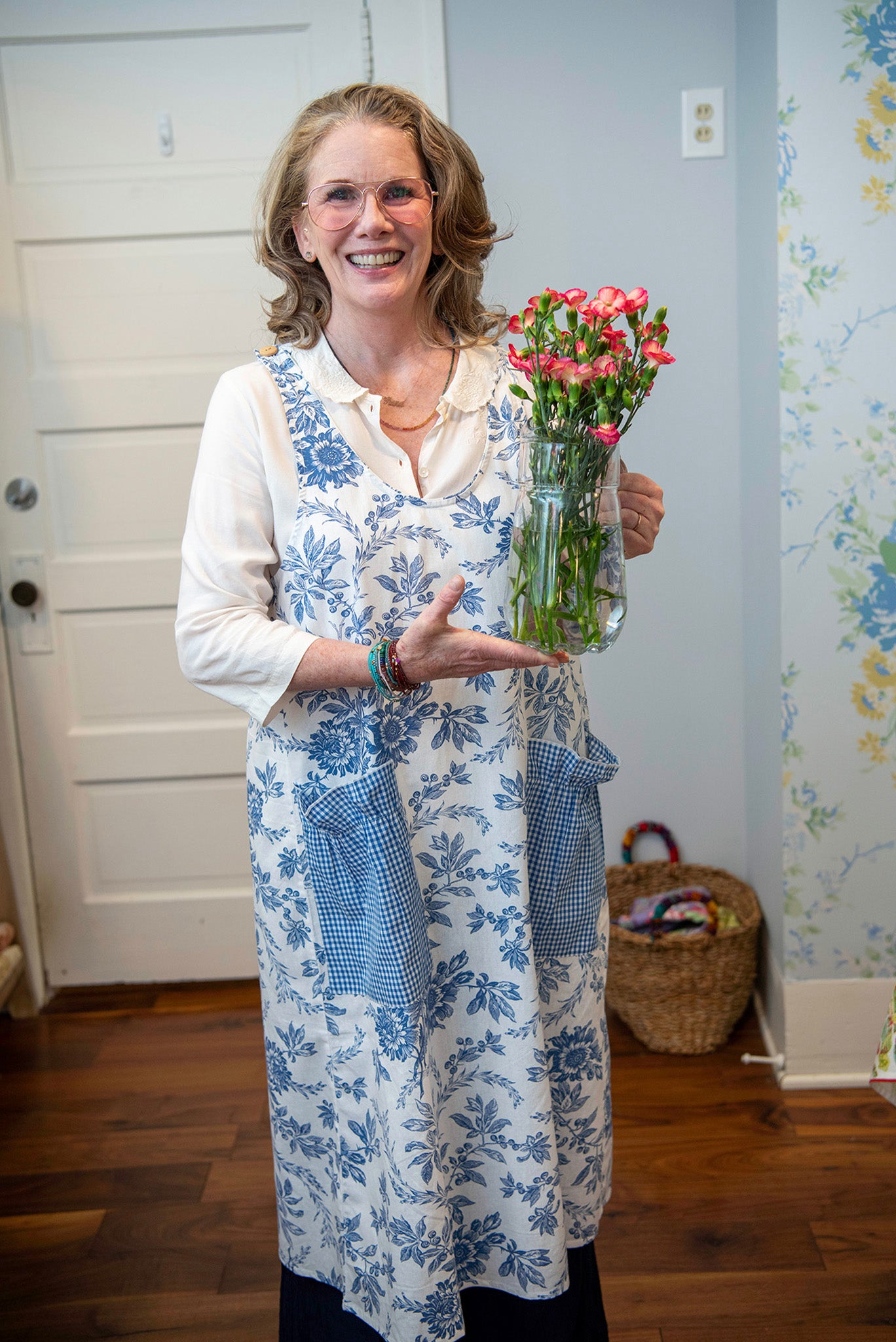 Felicity Florals Apron in Blue