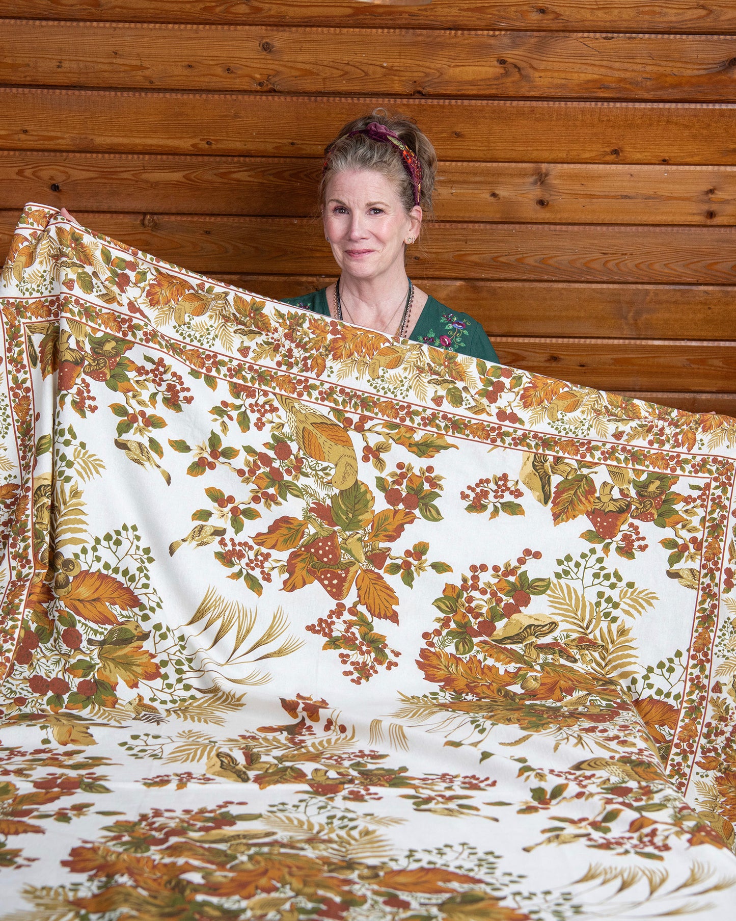 Harvest Floral Tablecloth in Ivory, 60x90