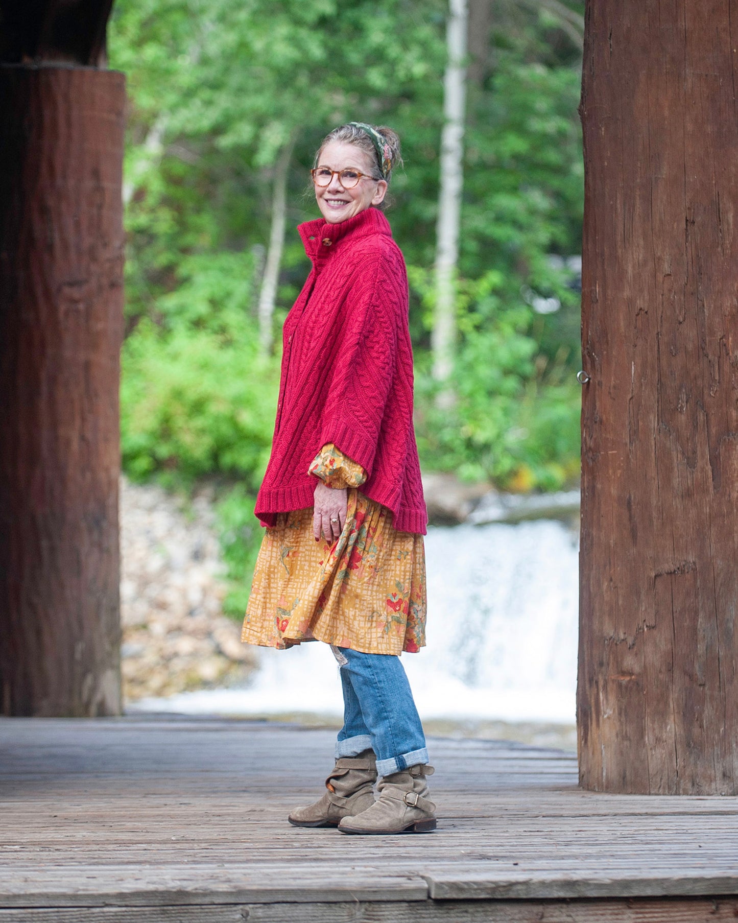 Woodland Cape in Crimson