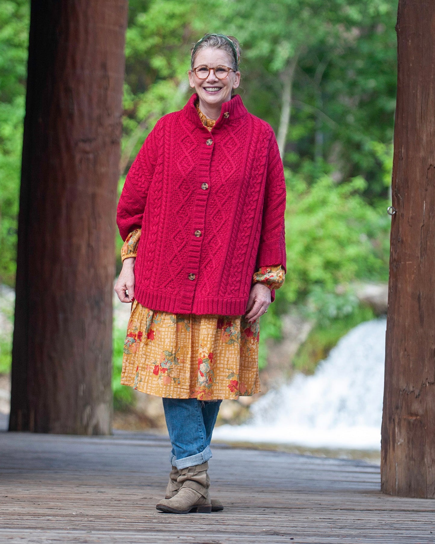 Woodland Cape in Crimson