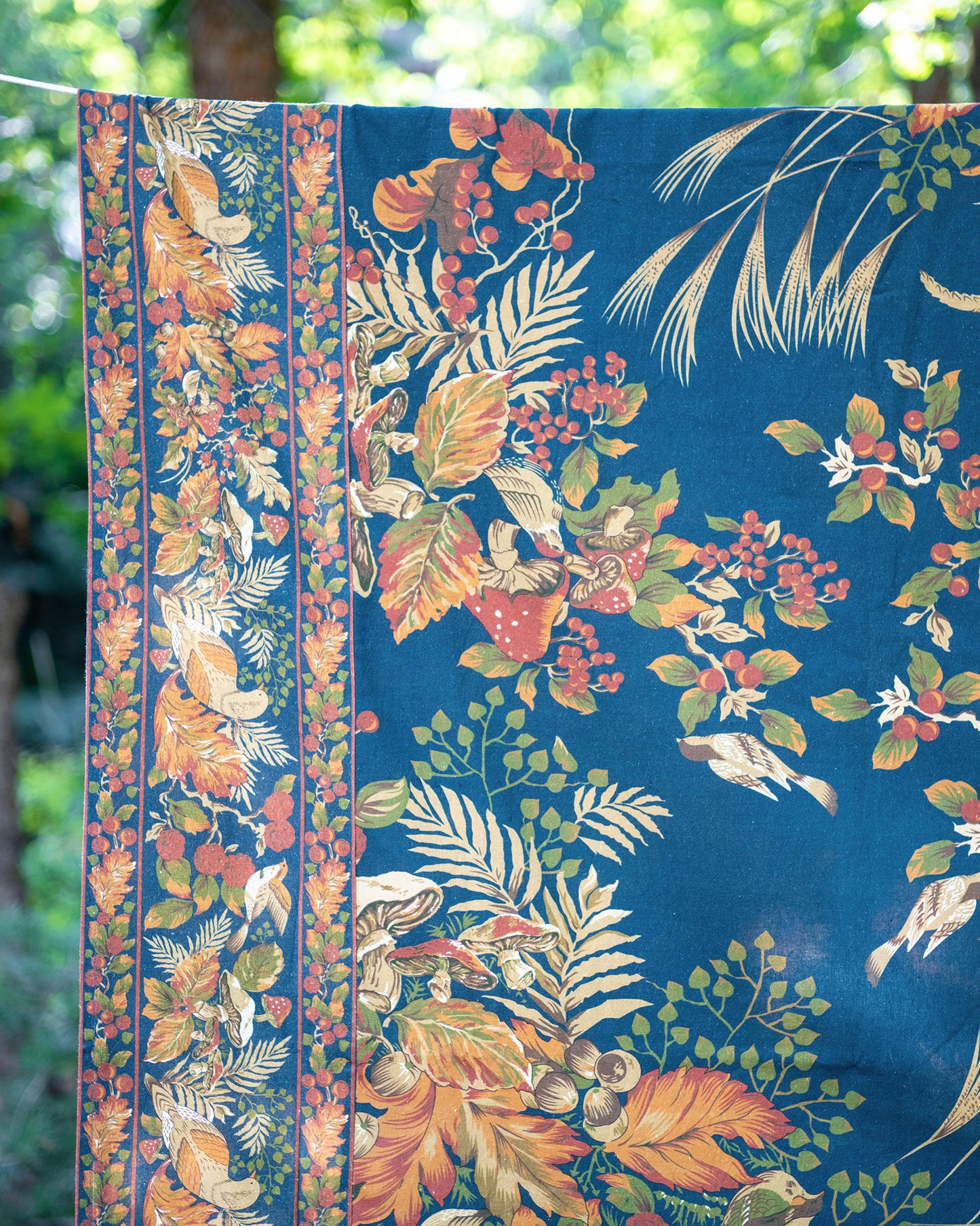 Harvest Floral Tablecloth in Navy, 60x90