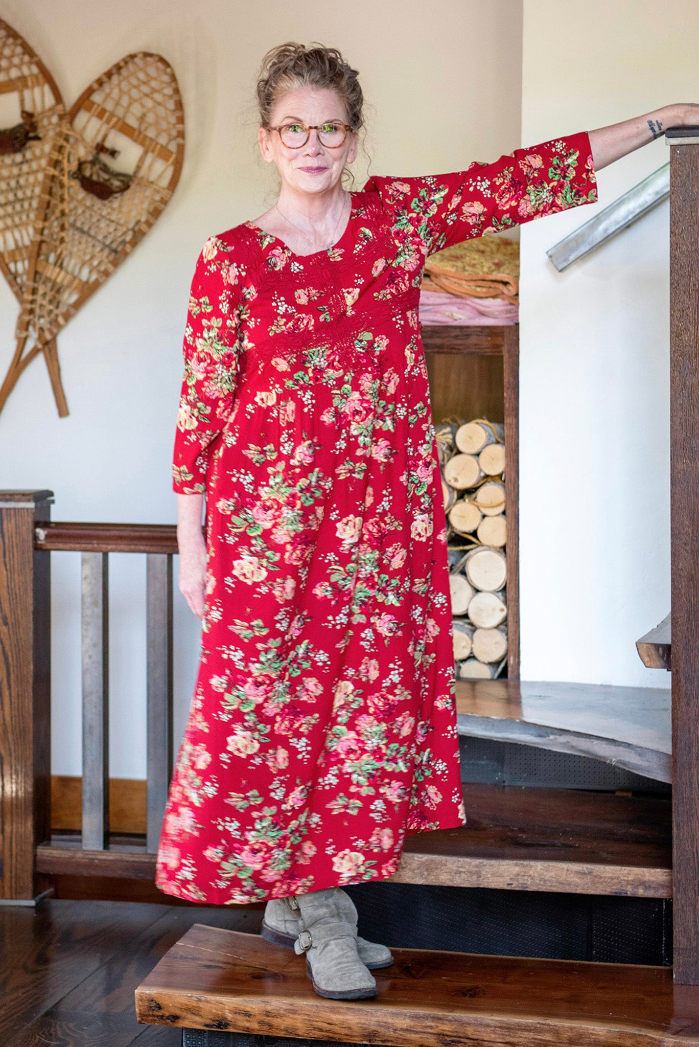 Victorian Rose Dress in Red