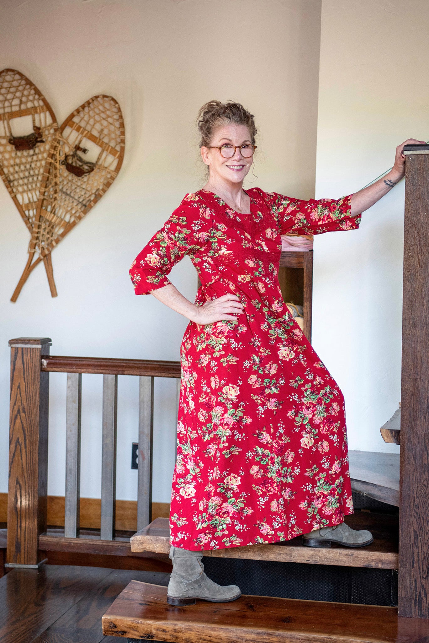 Victorian Rose Dress in Red