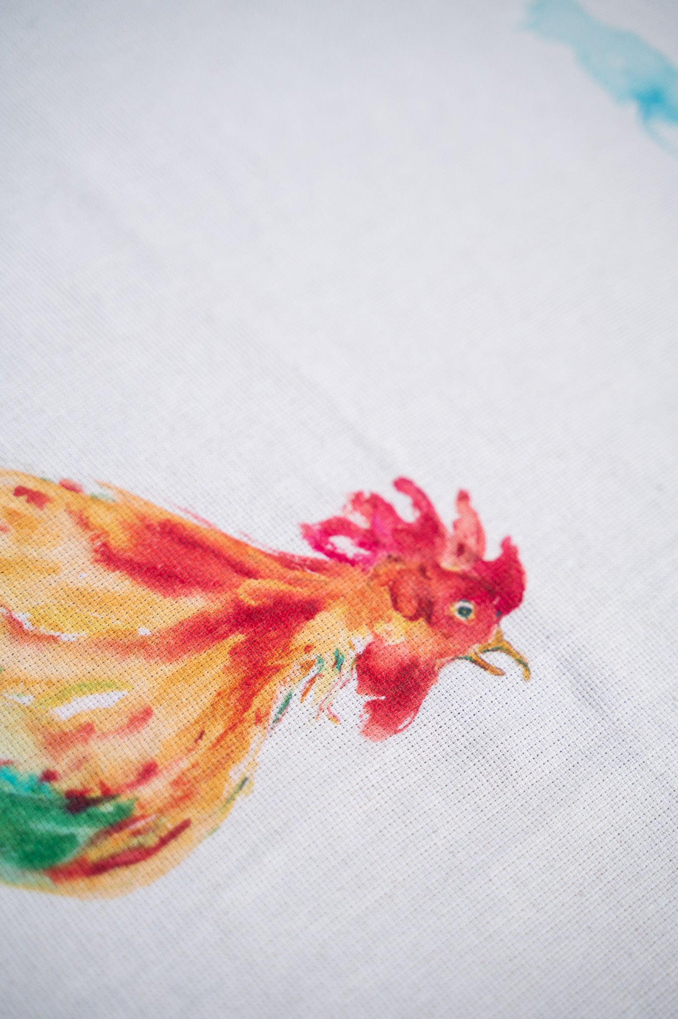 Rooster Watercolor Breakfast Tablecloth