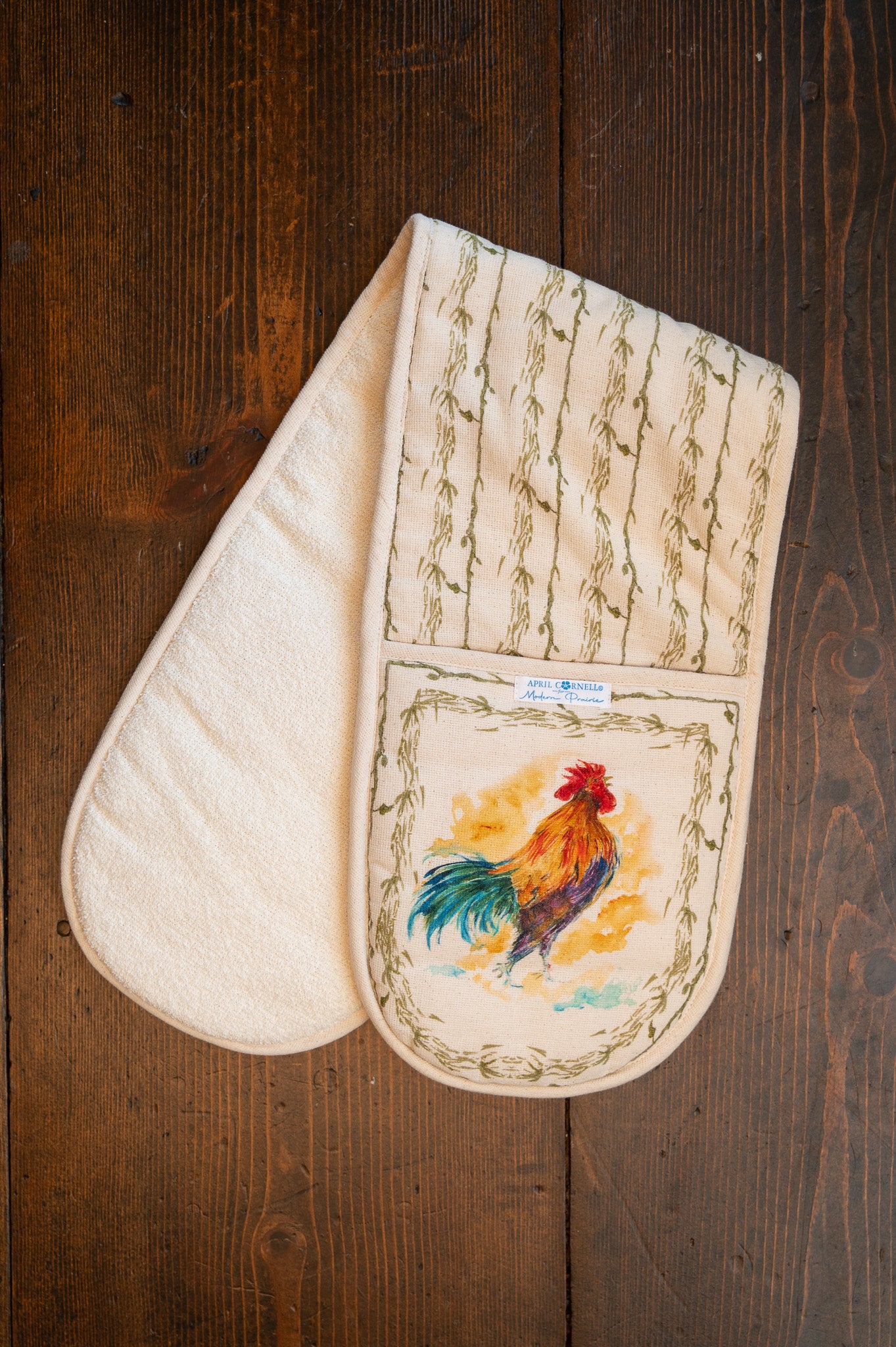 Rooster Watercolor Double Pot Mitt