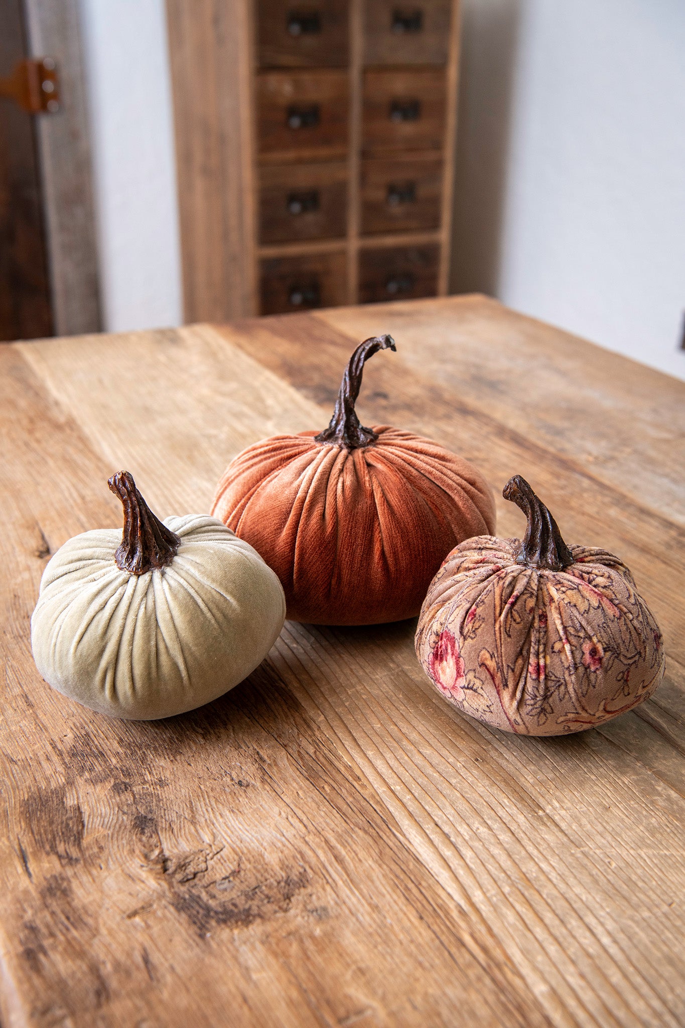 Velveteen Pumpkins, Set of 3