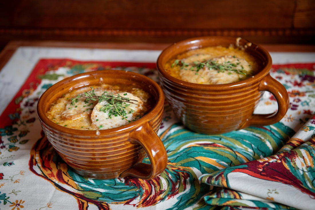 The Perfect Pairing: Savoring the Ultimate Comfort with French Onion Soup in Our Timeless Ceramic Porringers