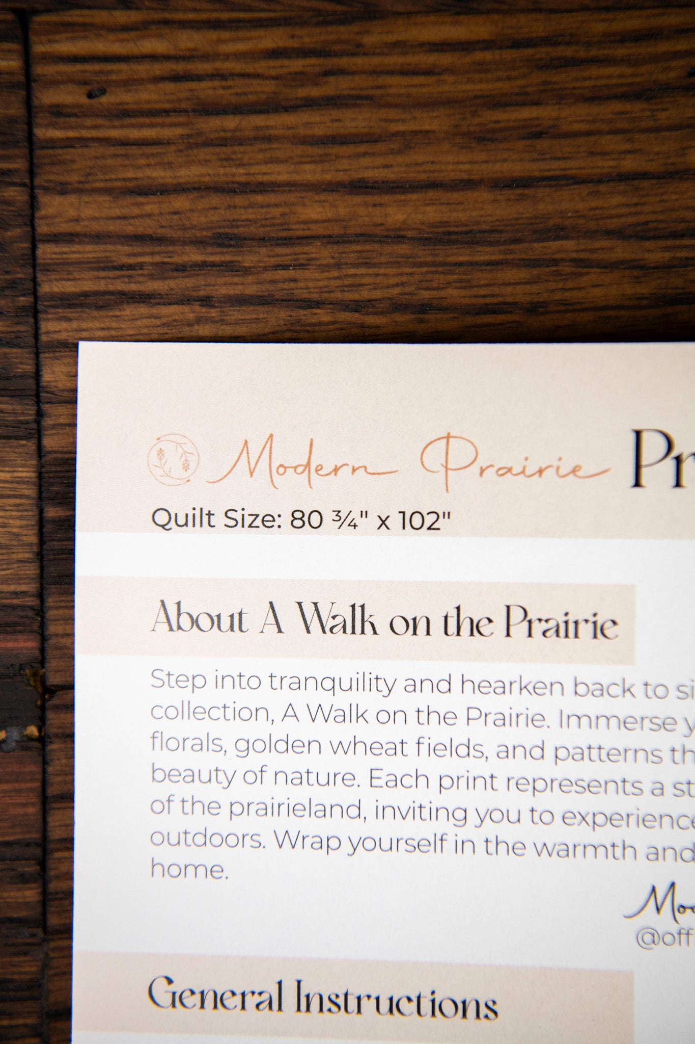 Prairie Patchwork Instructional Guide (Digital Edition)