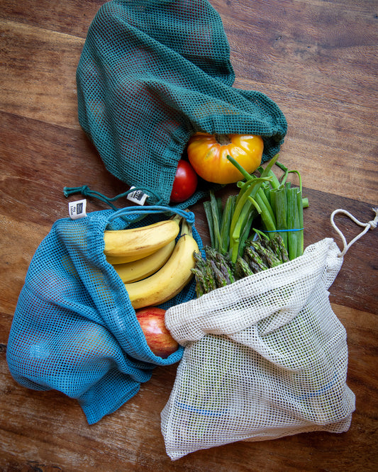 Le Marche Pine Mesh Produce Bags, Set of 3