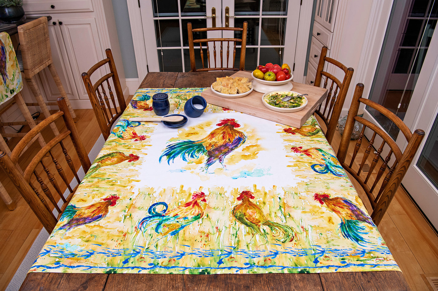 Painterly Rooster Tablecloth