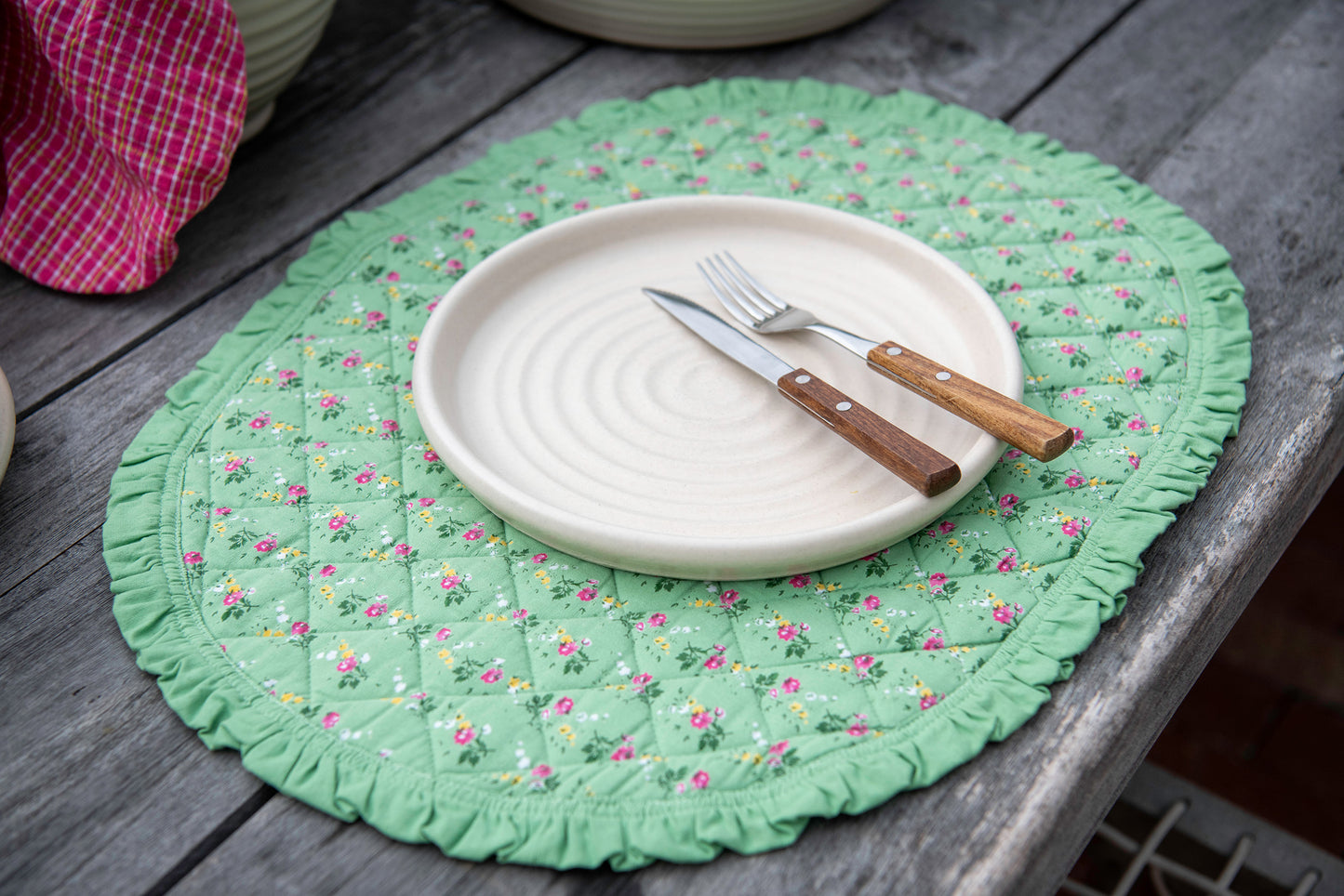 Felicity Fleur Ruffled Placemats, Set of 2