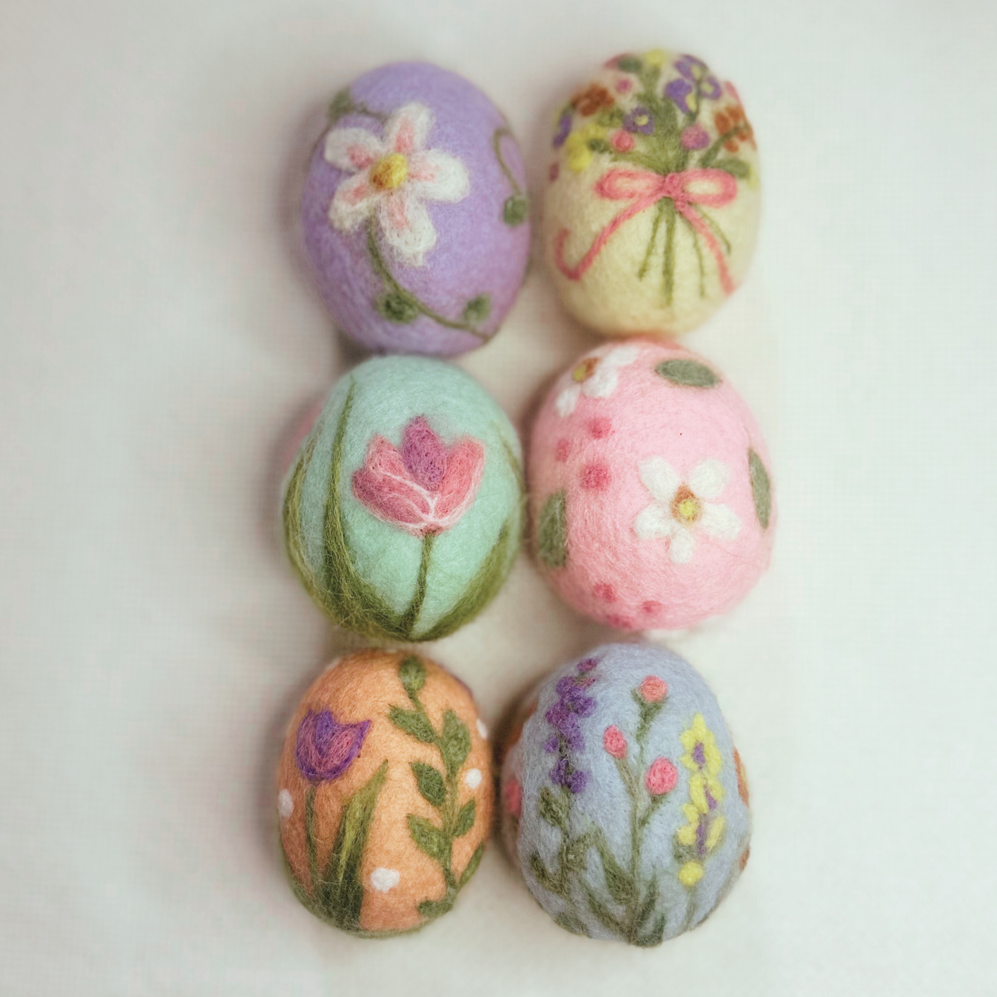 Painting-with-Wool Needle Felted Easter Eggs