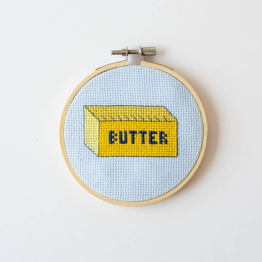 Butter Believe It, Cross Stitch Kit for Beginners