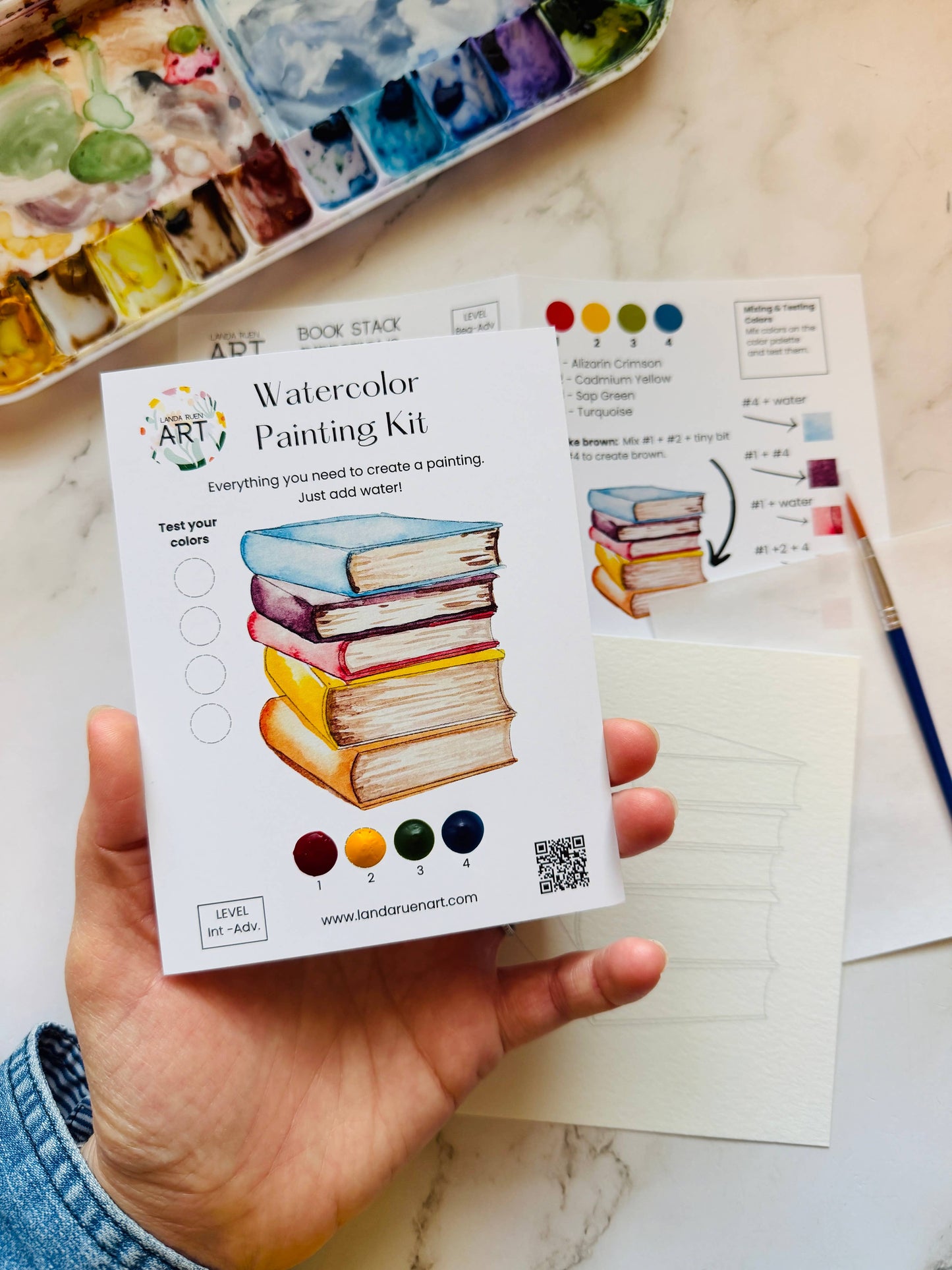 Book Stack Watercolor Kit