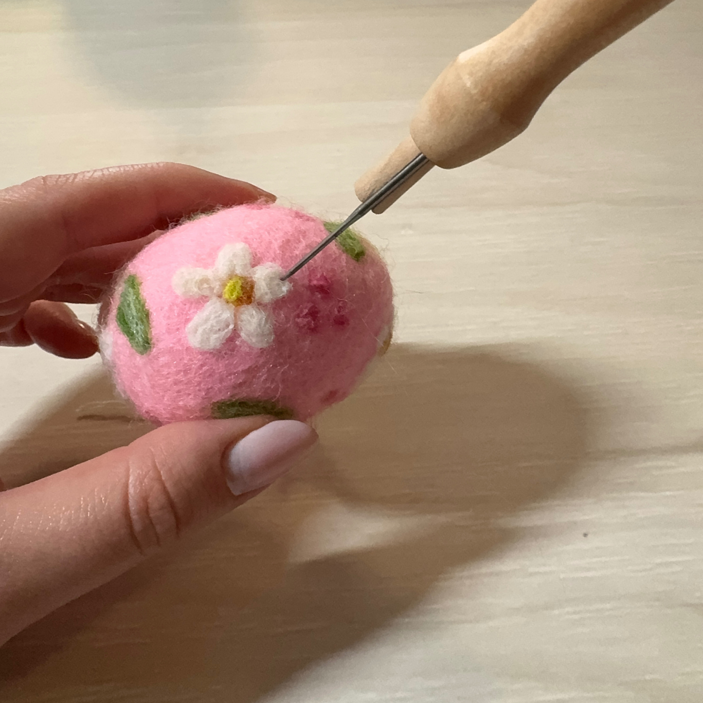 Painting-with-Wool Needle Felted Easter Eggs