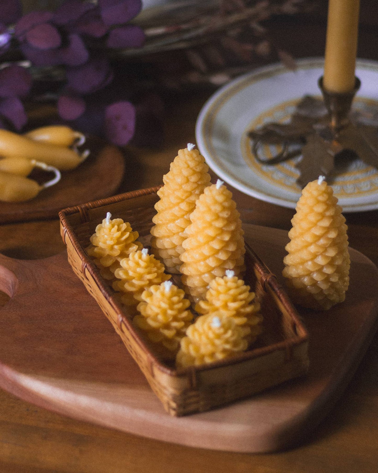 Small Pinecone Beeswax Candle
