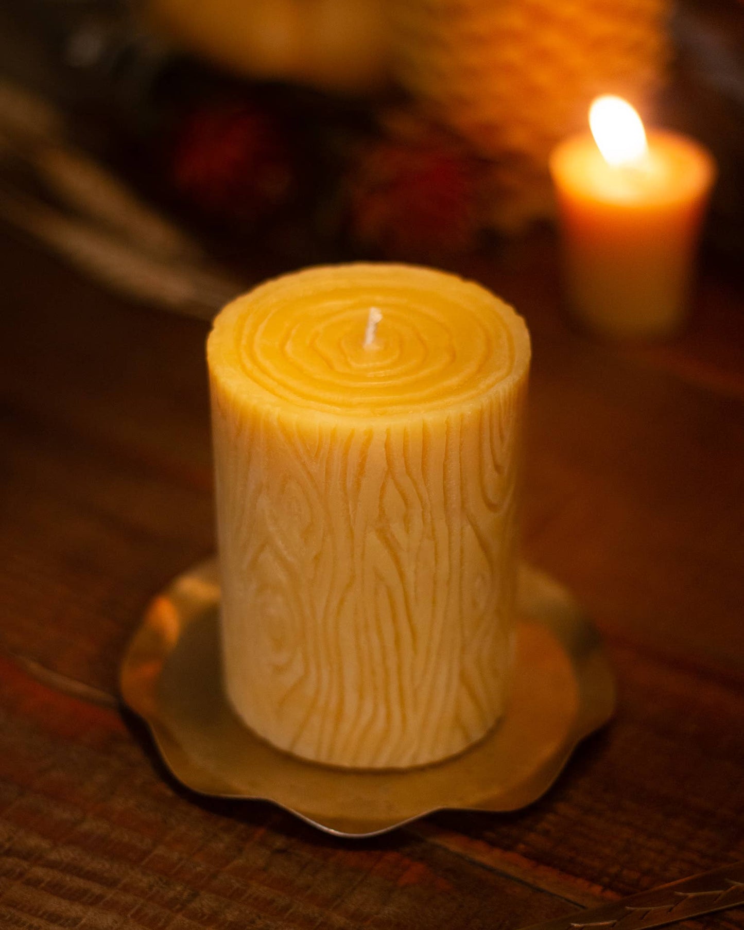 Stump Beeswax Pillar Candle